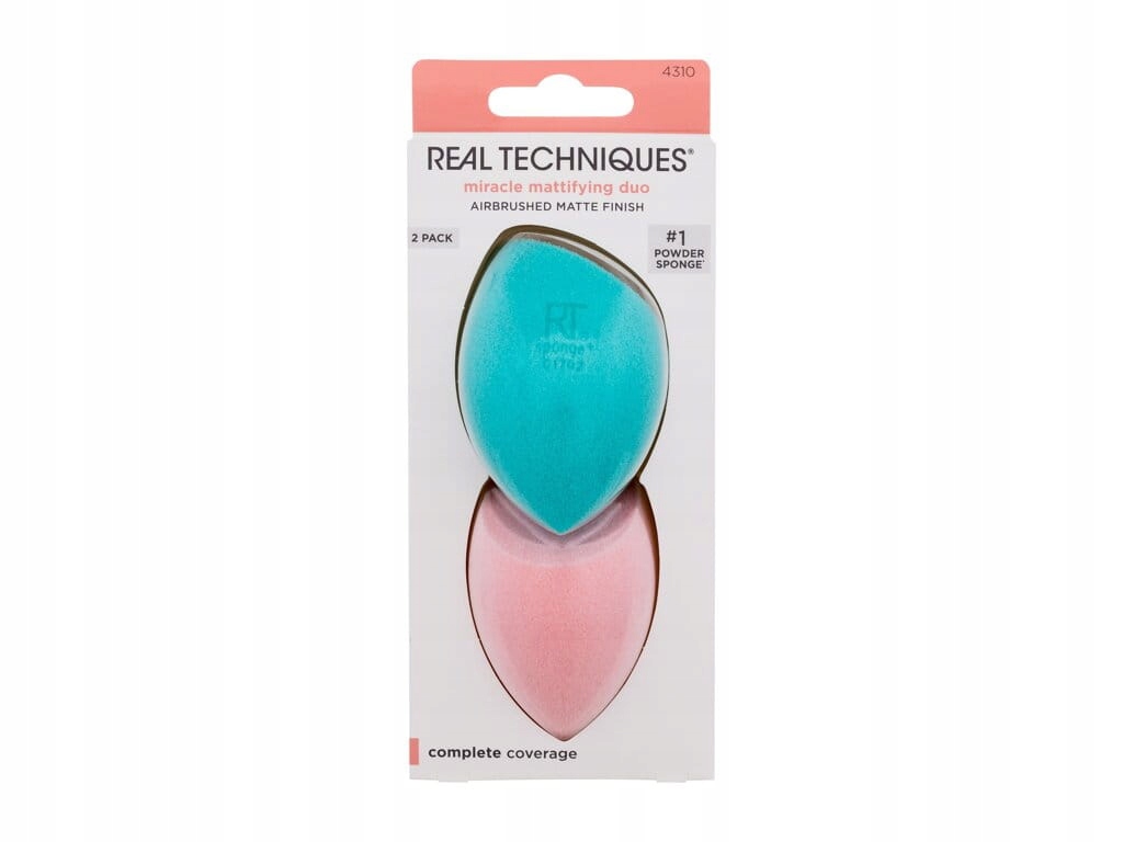 Real Techniques Miracle Mattifying Sponge Duo – Zestaw gąbek do perfekcyjnego makijażu