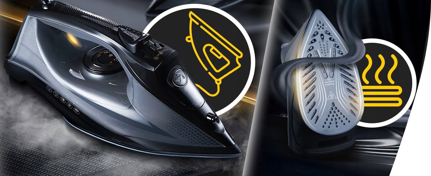 Duża moc i ceramiczna stopa – Efektywne prasowanie