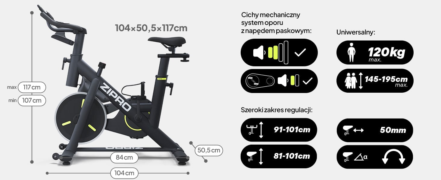 Rower spinningowy ZIPRO Modo -