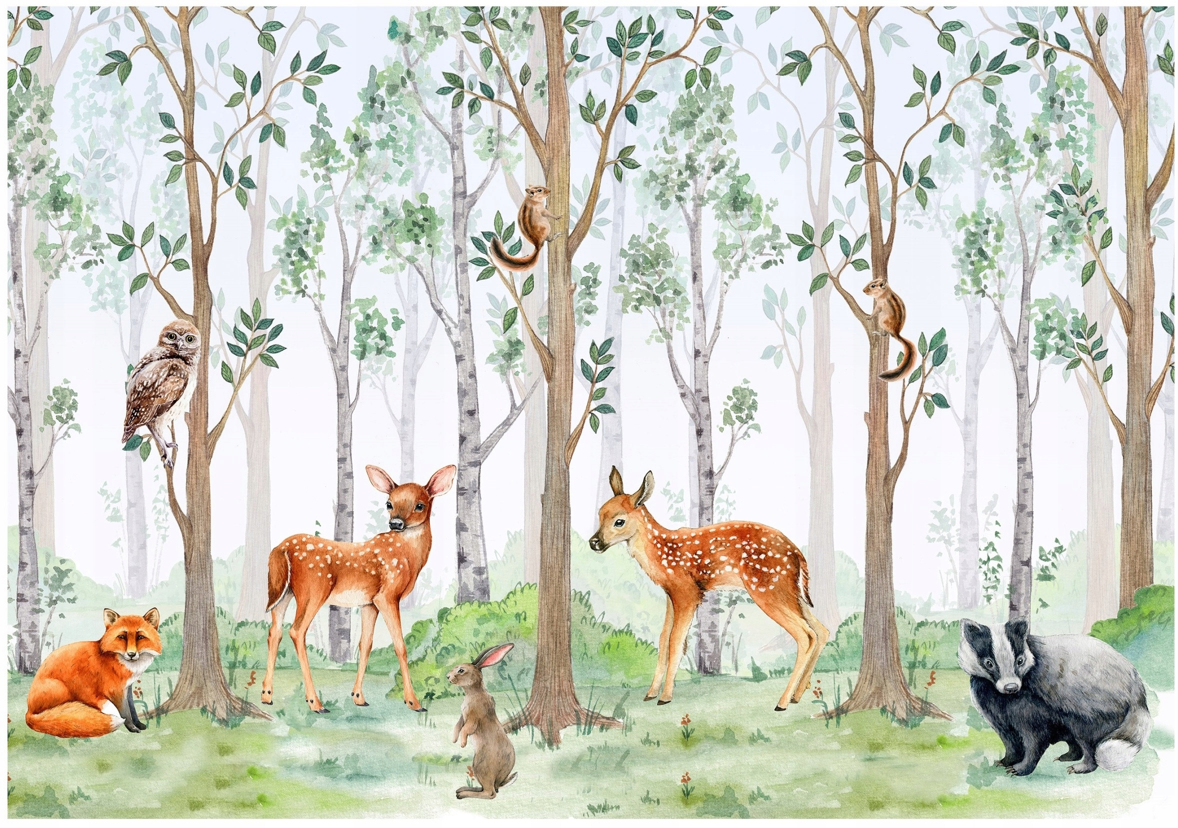 Fototapeta dla dzieci Las Zwierzeta – Stwórz magiczny pokój dla swojego malucha