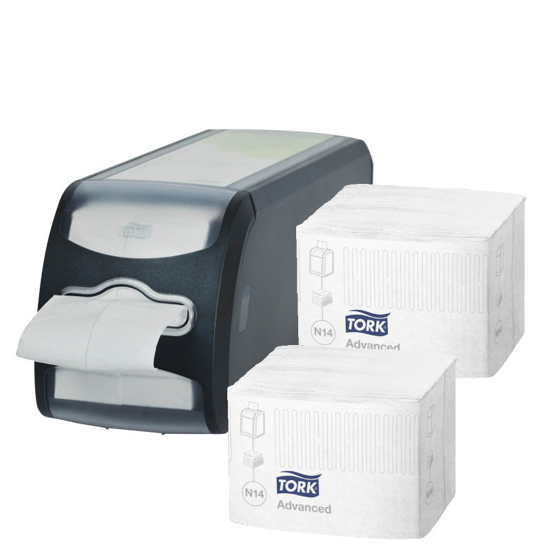 Tork Xpressnap Fit® – Zestaw startowy – Dozownik do serwetek na blat + 2 wkłady serwetek