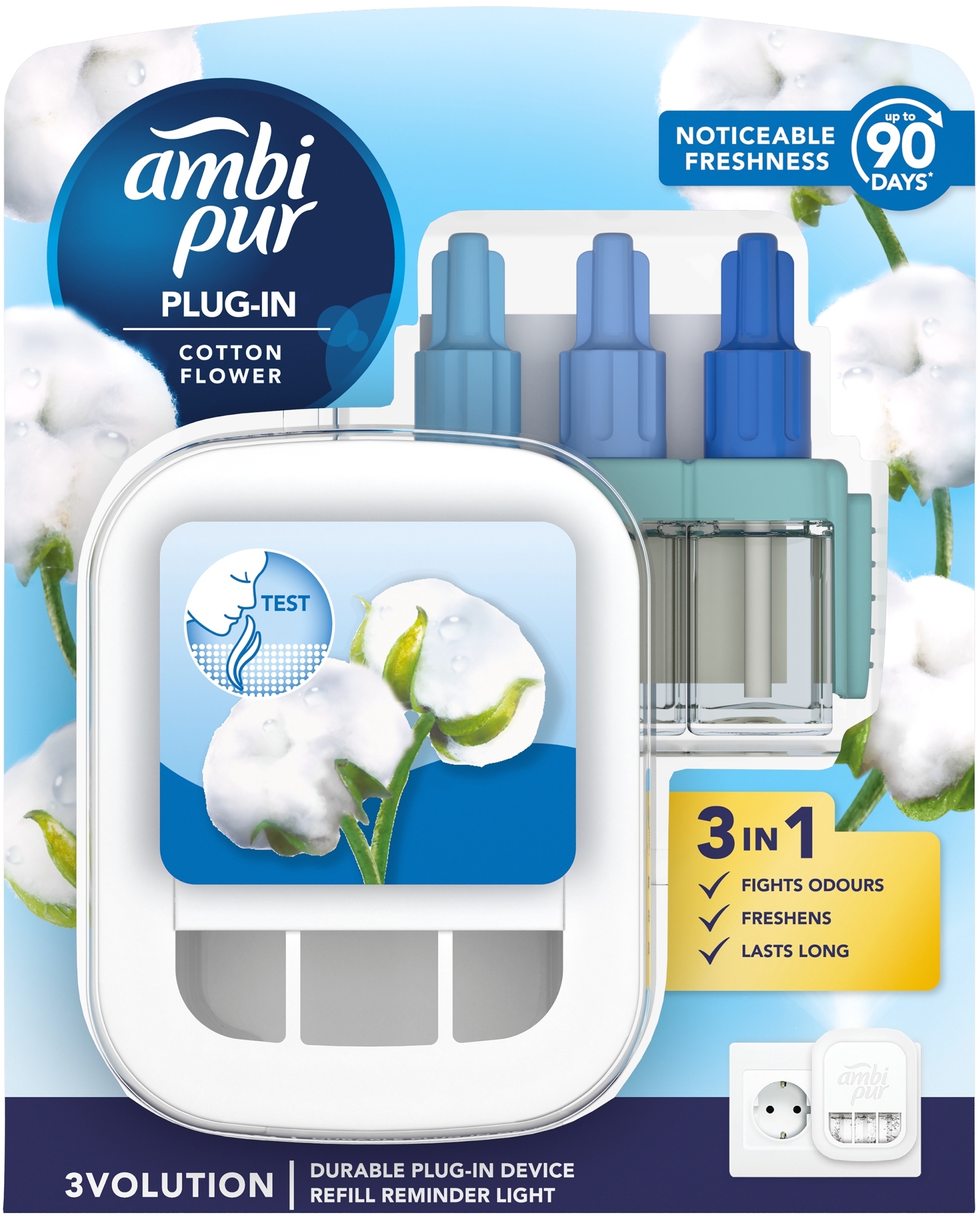 Ambi Pur 3Volution Cotton Flower – Elektryczny odświeżacz powietrza dla Twojego domu