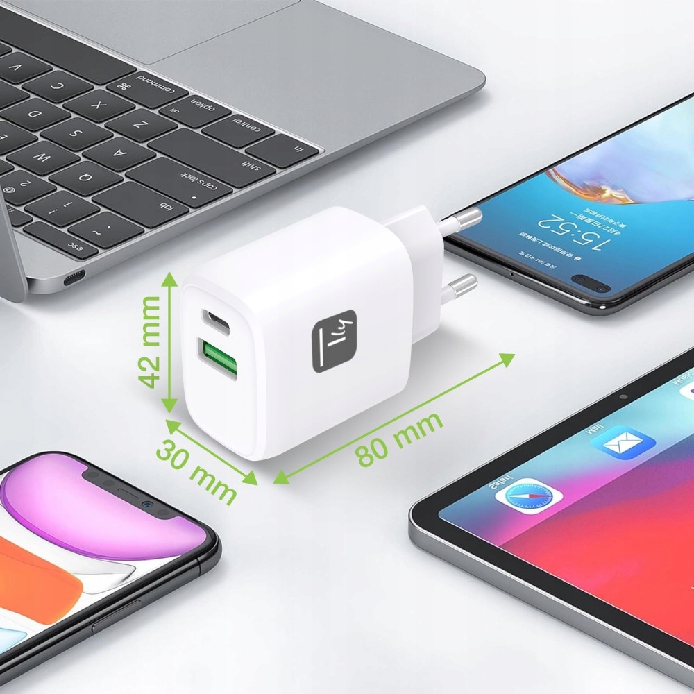 Ładowarka sieciowa USB-C PD 20W i USB-A QC 18W – Szybkie ładowanie dla Twoich urządzeń