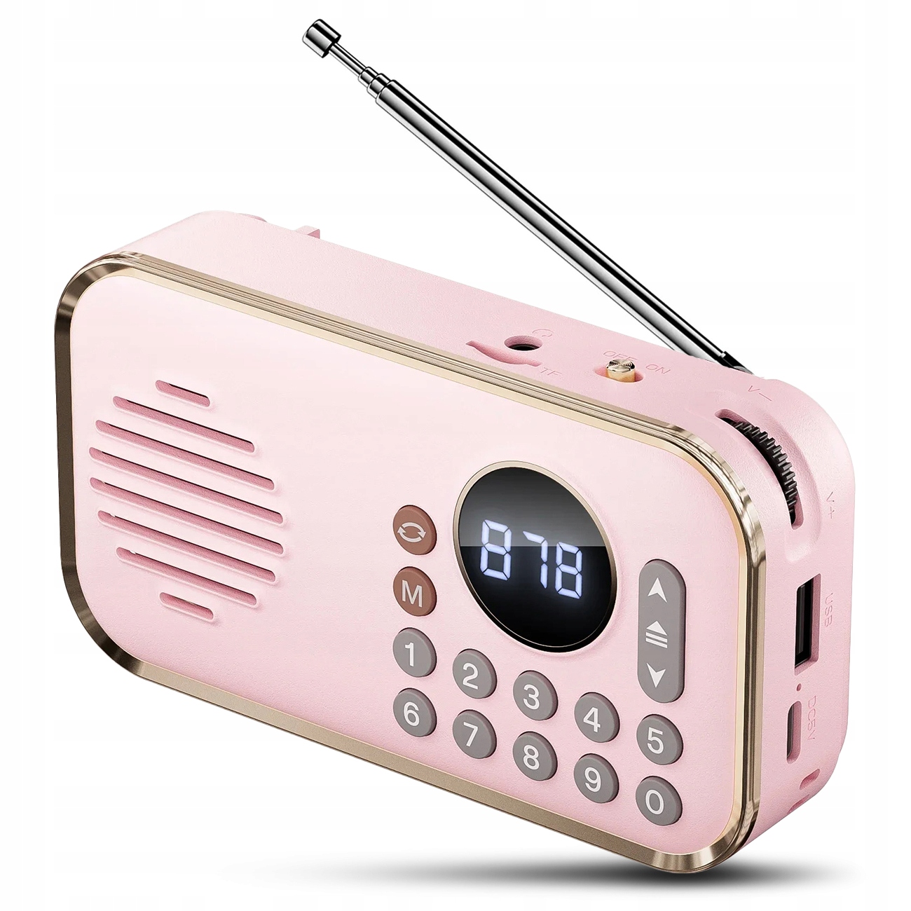 Głośnik Przenośny Bezprzewodowy Bluetooth Radio FM USB AUX MP3 Różowy – Muzyka w zasięgu ręki