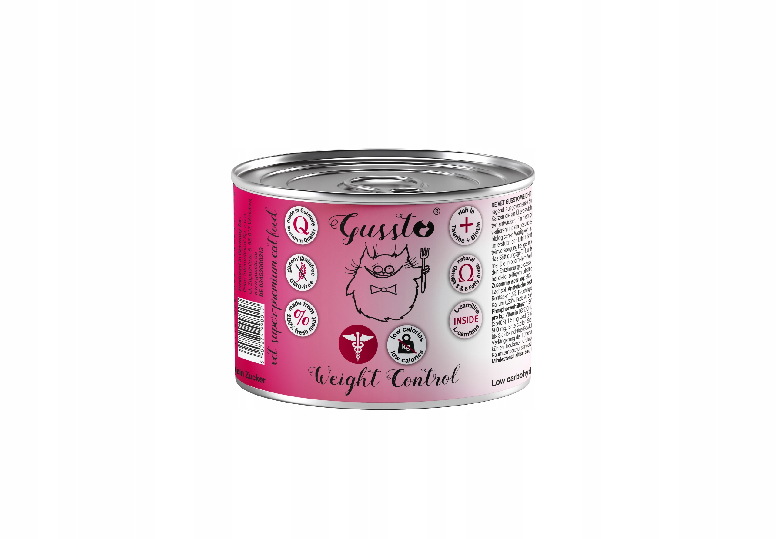GUSSTO Weight Control 200g – Dietetyczna karma dla kotów z nadwagą