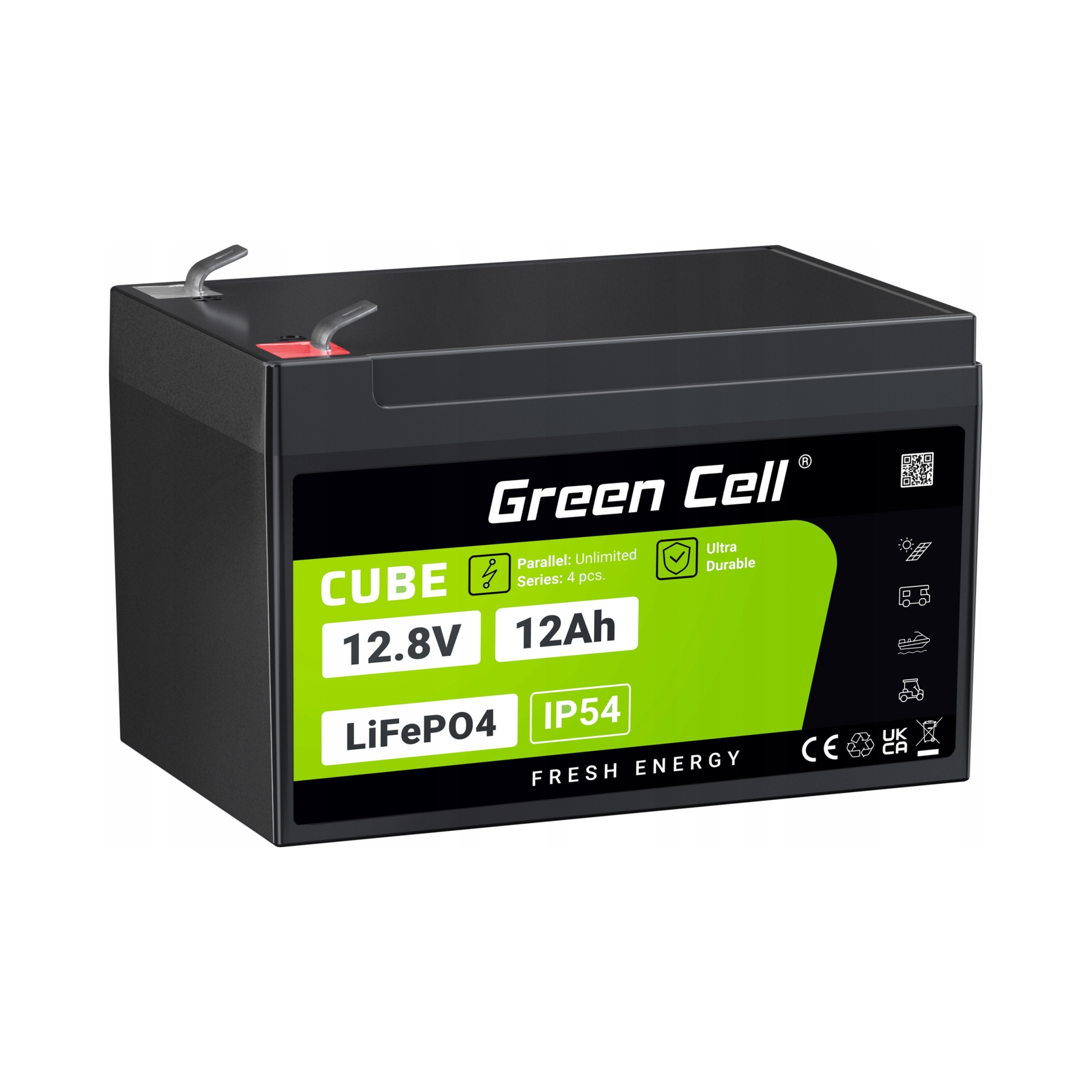 Akumulator GREEN CELL LIFEPO4 CUBE* 12AH 12V/12.8V – Niezawodne źródło energii