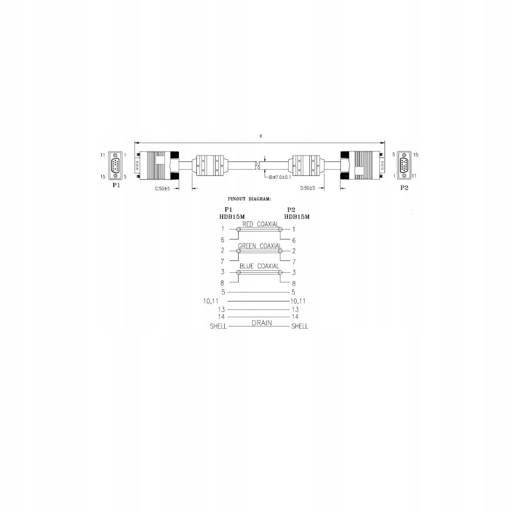 Materiały i parametry – Przewodnik Cu, długość 5m, AWG 30