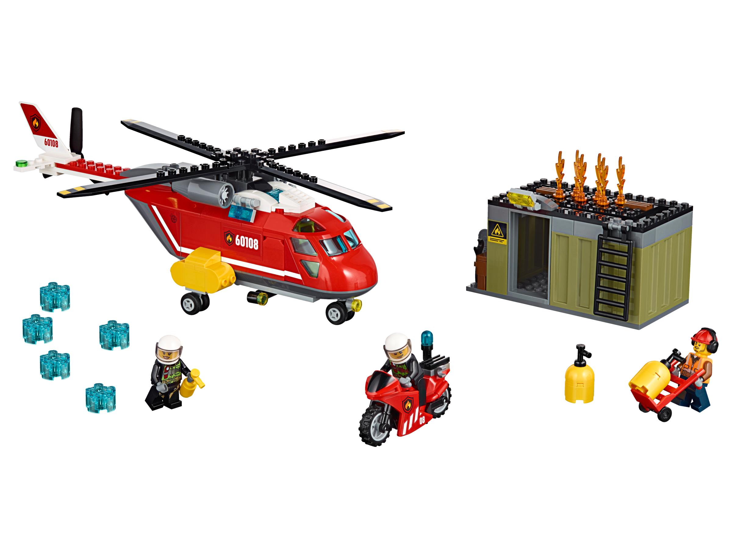 Zestaw LEGO z helikopterem i motocyklem – Idealna zabawa dla dzieci