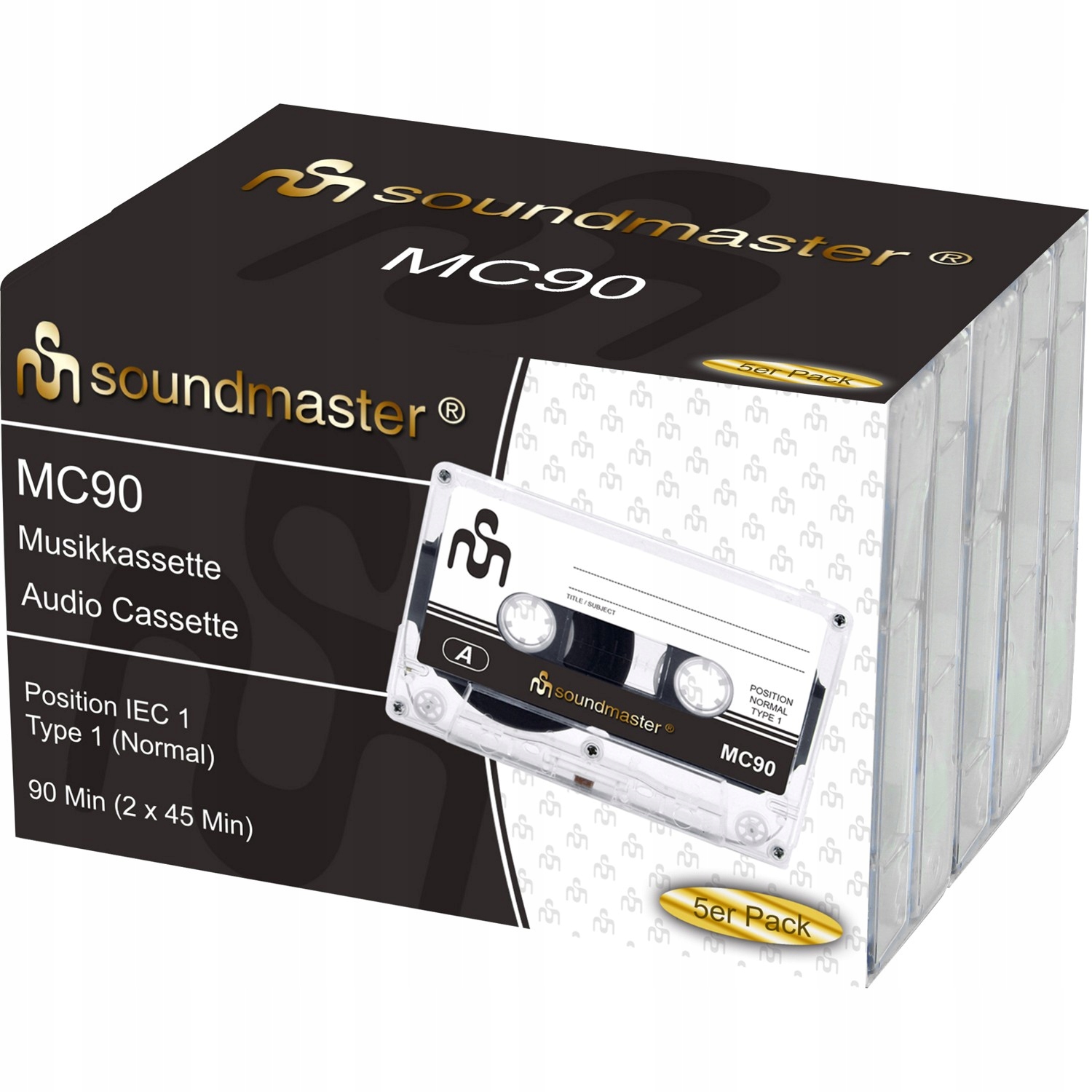 Soundmaster MC90 – Kaseta magnetofonowa 90 min w zestawie 5 szt.