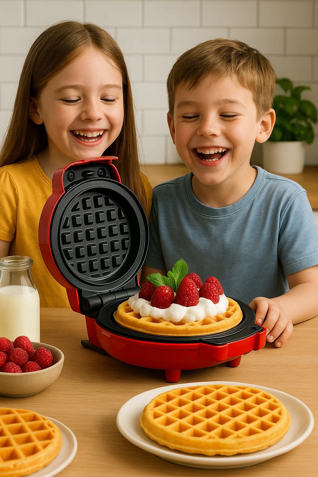 GOFROWNICA MINI GOFRY MOCNA NIEPRZYWIERAJACA 8 PŁYTEK 4 WZORY CZERWONA RED Cechy dodatkowe Czystość bez wysiłku – Innowacyjne kanaliki odprowadzają nadmiar ciasta, eliminując bałagan i gwarantując estetyczny wygląd gofrów. Ekspresowe pieczenie – Dzięki mocy 490W przygotujesz idealnie wypieczone gofry,c czas. Głębokie płytki dla doskonałego smaku – Specjalna konstrukcja zapewnia chrupiącą skórkę i puszyste wnętrzeników. Kształty płytek: serce, piernik, dynia, klasyczny Nowoczesna nieprzywierająca powłoka – Teflonowa powierzchnia zapobiega przywierani