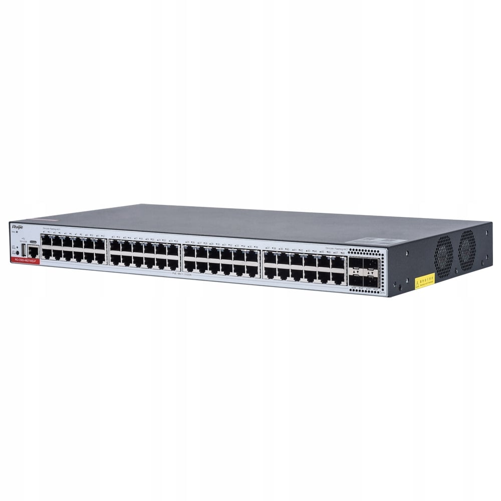 Porty i interfejsy – 48 portów GE oraz 4 porty 10GE SFP+