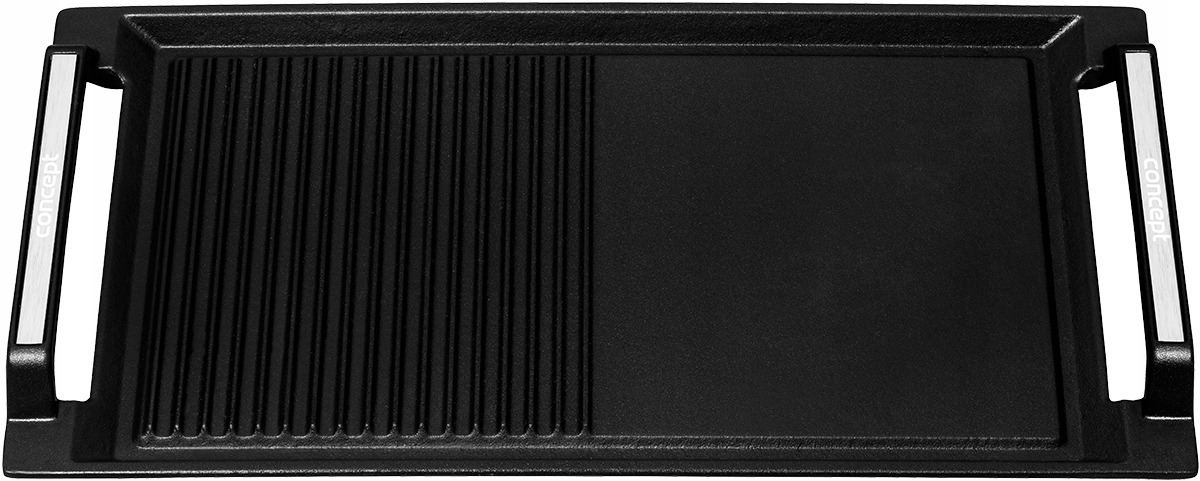 Powierzchnia grillowa z podziałem na gładką i ząbkowaną