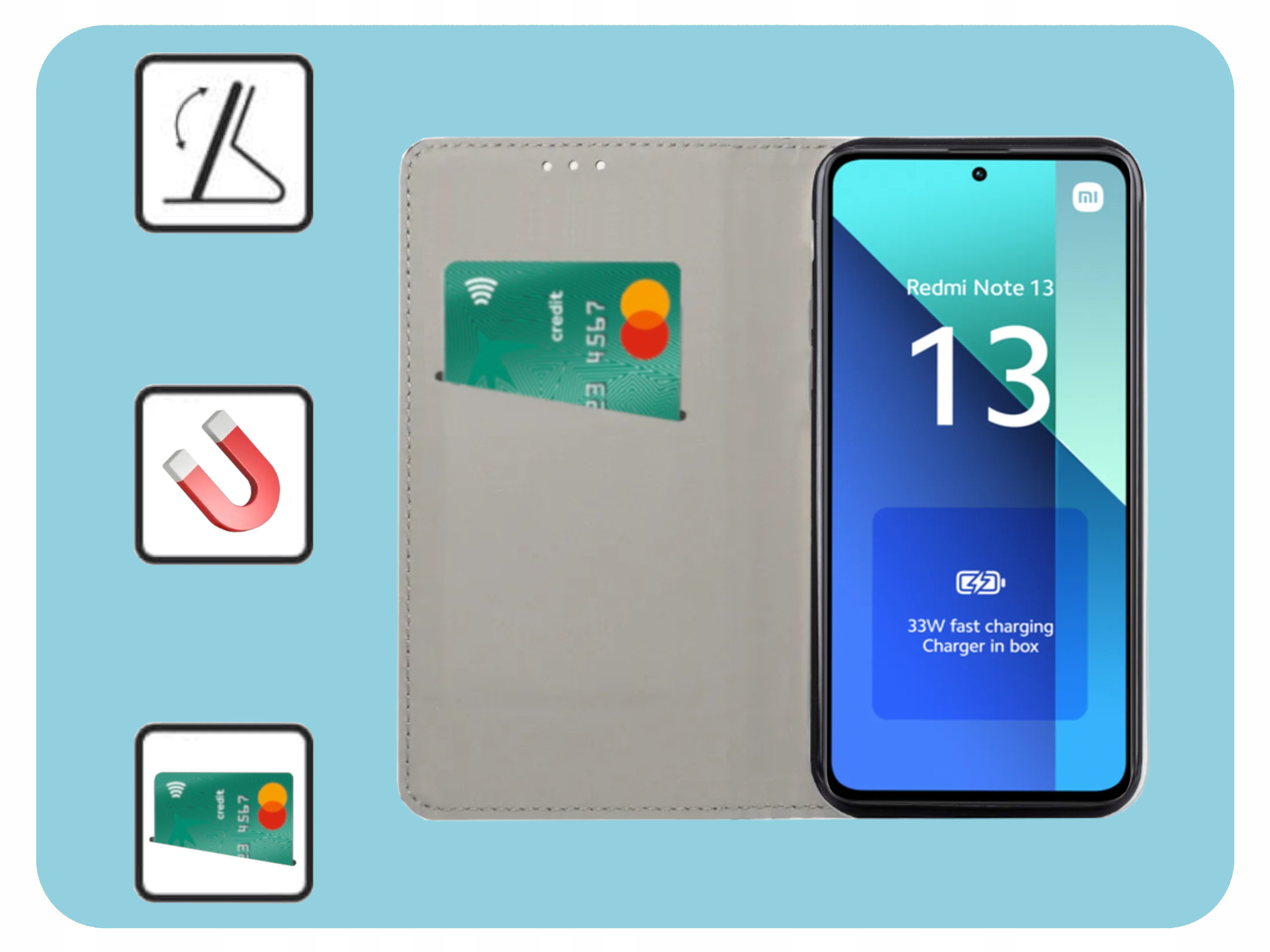 Funkcjonalność etui – Kieszonka na karty i funkcja stojaka