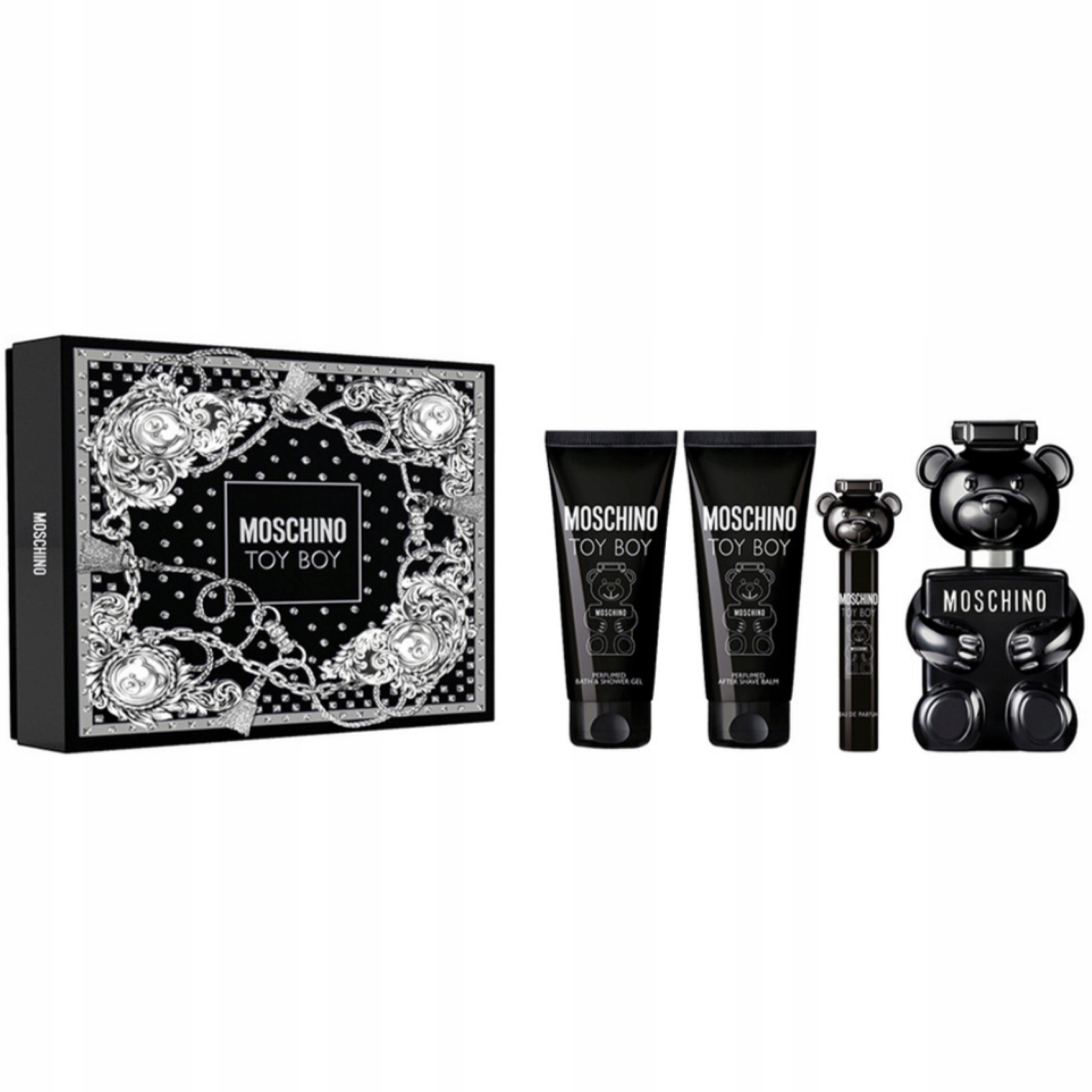 Moschino Toy Boy – Zestaw EDP spray 100ml + 10ml + Żel 100ml + Balsam 100ml