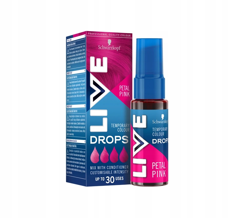 SCHWARZKOPF LIVE DROPS – Półtrwała farba do włosów Petal Pink 30ml