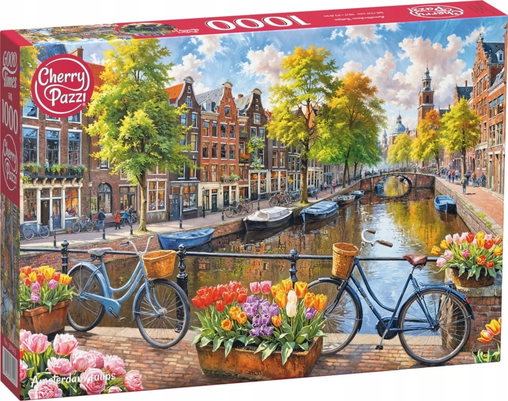 Puzzle 1000 CherryPazzi Amsterdam Tulips – Odkryj piękno Amsterdamu w układance