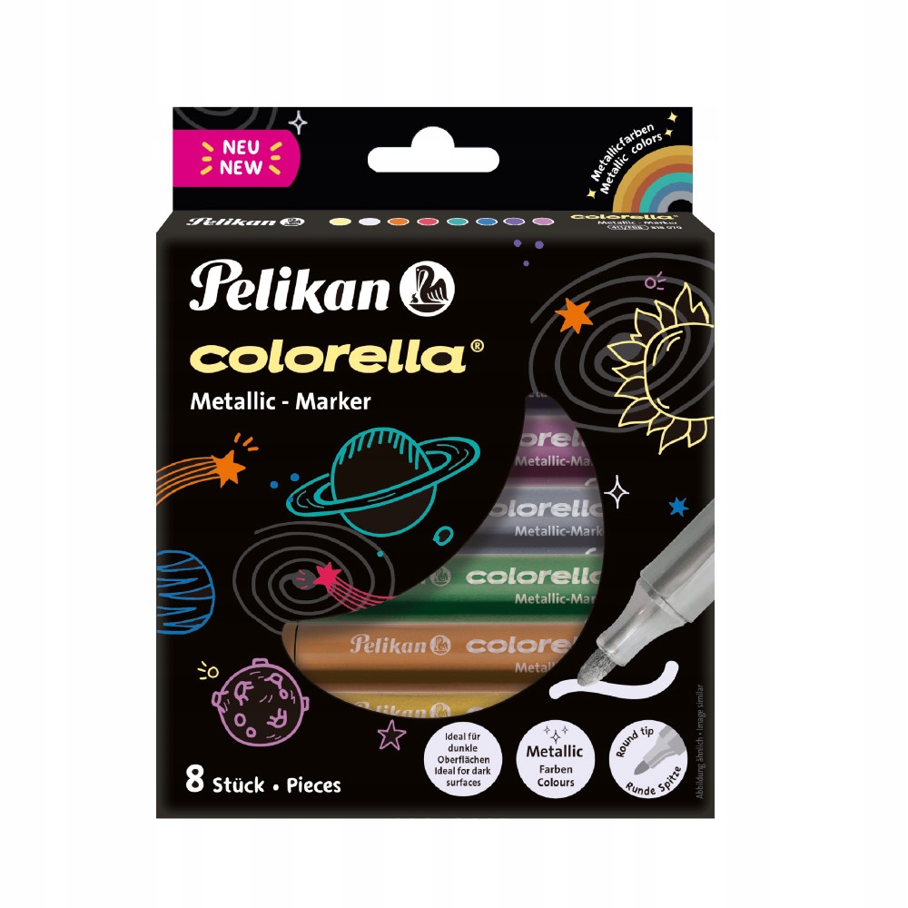 Pelikan Flomasteri Colorella Metallic 8 krasas 3mm – Kreatywność w Twoich rękach