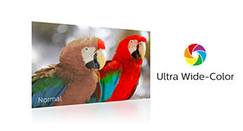 Technologia Ultra Wide-Color zapewnia szerszą gamę kolorów i żywszy obraz