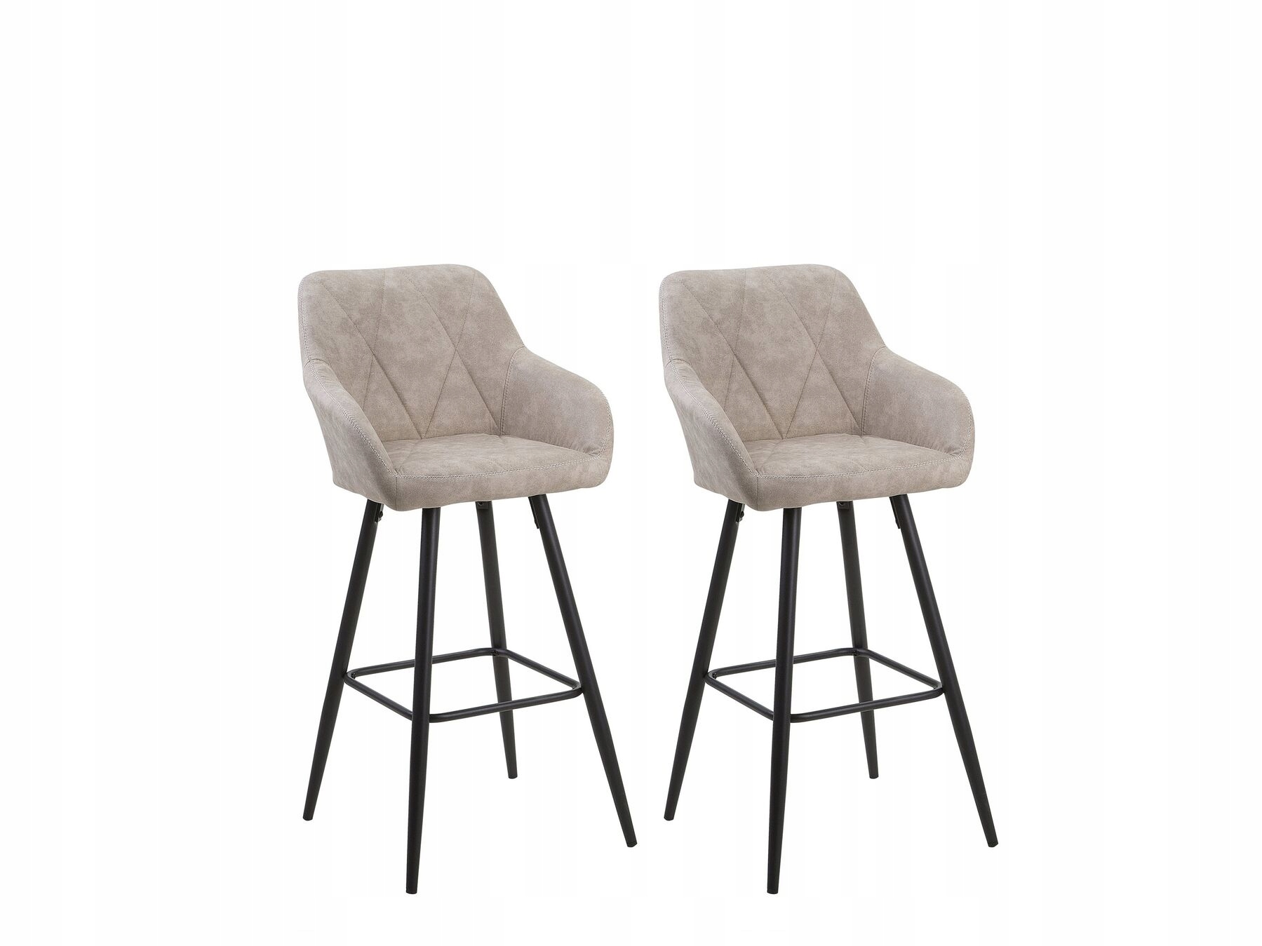 Zestaw 2 krzeseł barowych DARIEN Beżowy – Elegancja i komfort w Twoim wnętrzu