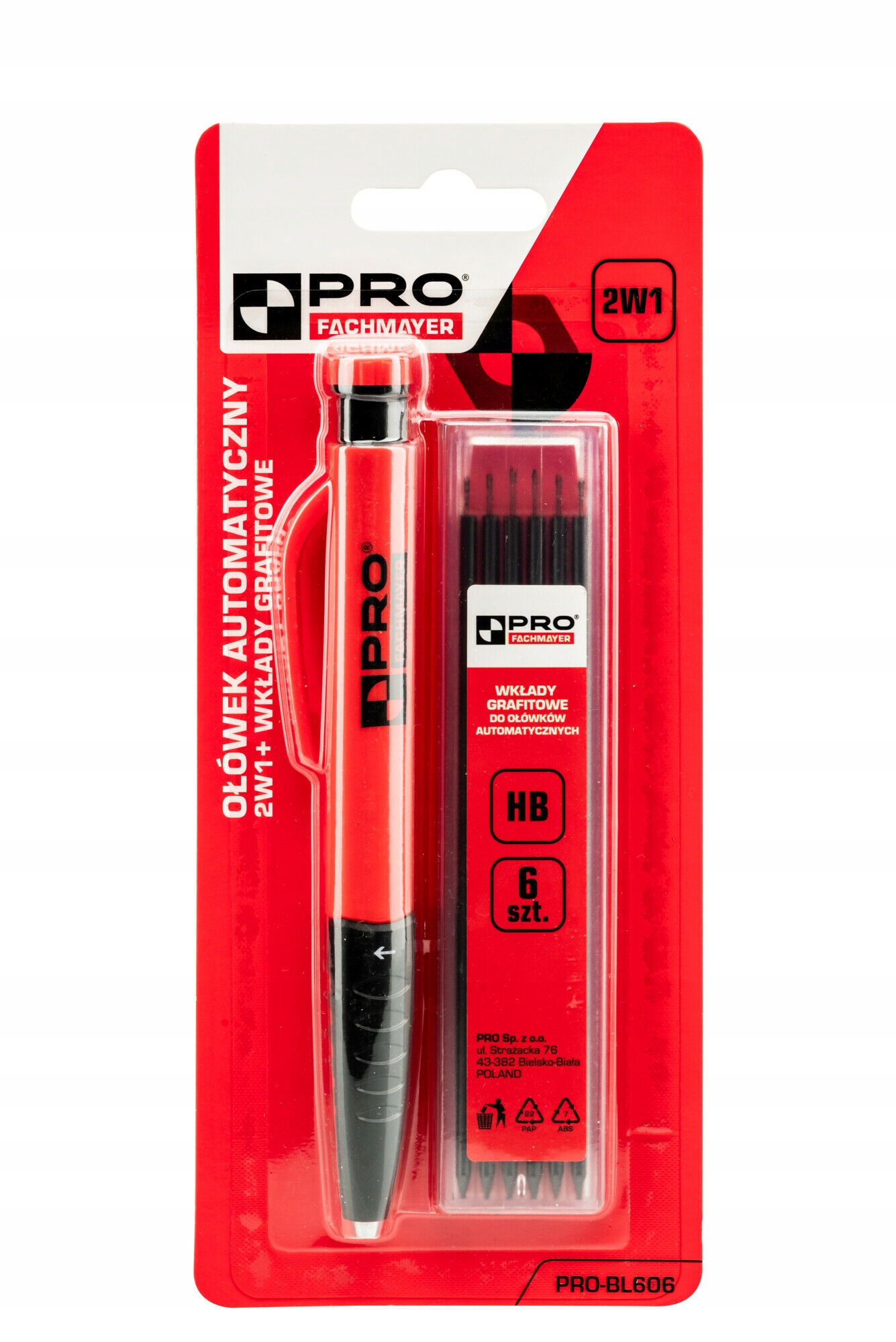 Ołówek Automatyczny 2w1 z Rysikami 6szt. – Idealny do biura i firmy