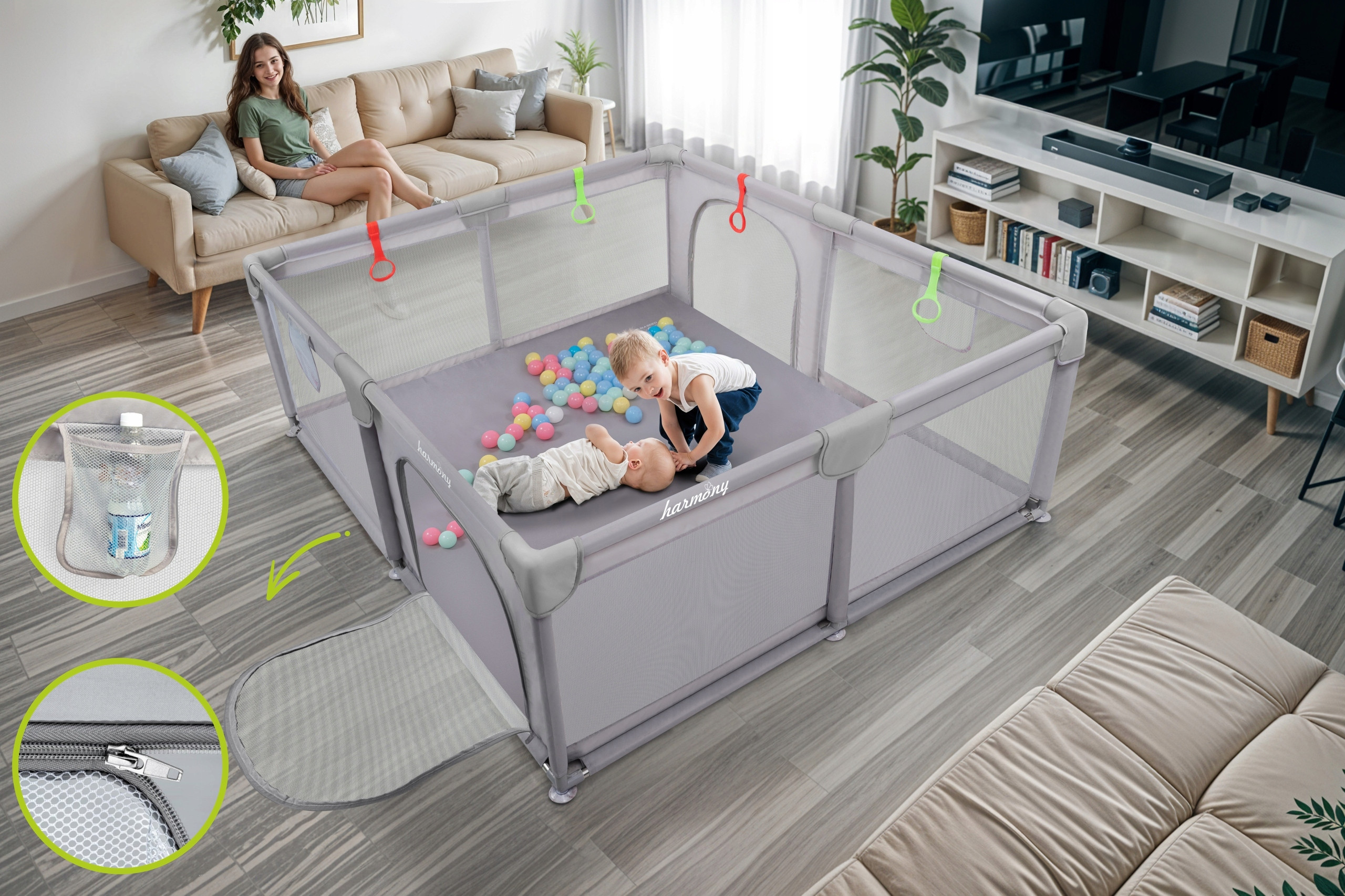 Kojec dziecięcy 150x180 cm – Bezpieczna przestrzeń do zabawy dla Twojego malucha