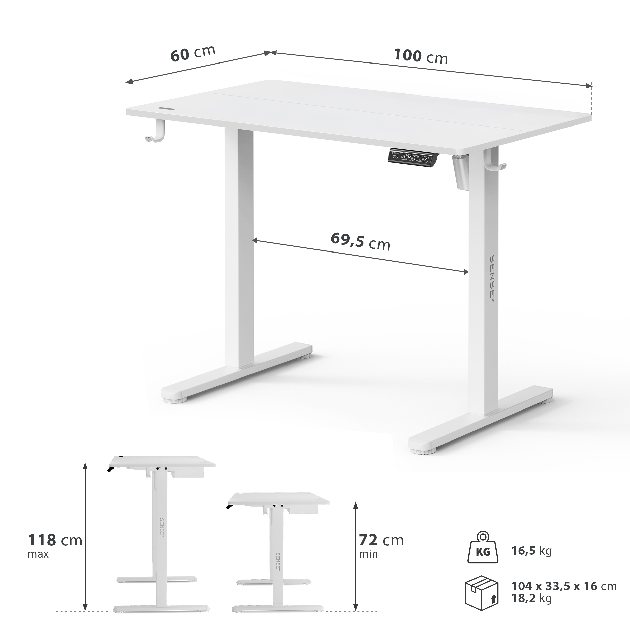 Biurko elektryczne Sense7 Nojo Light