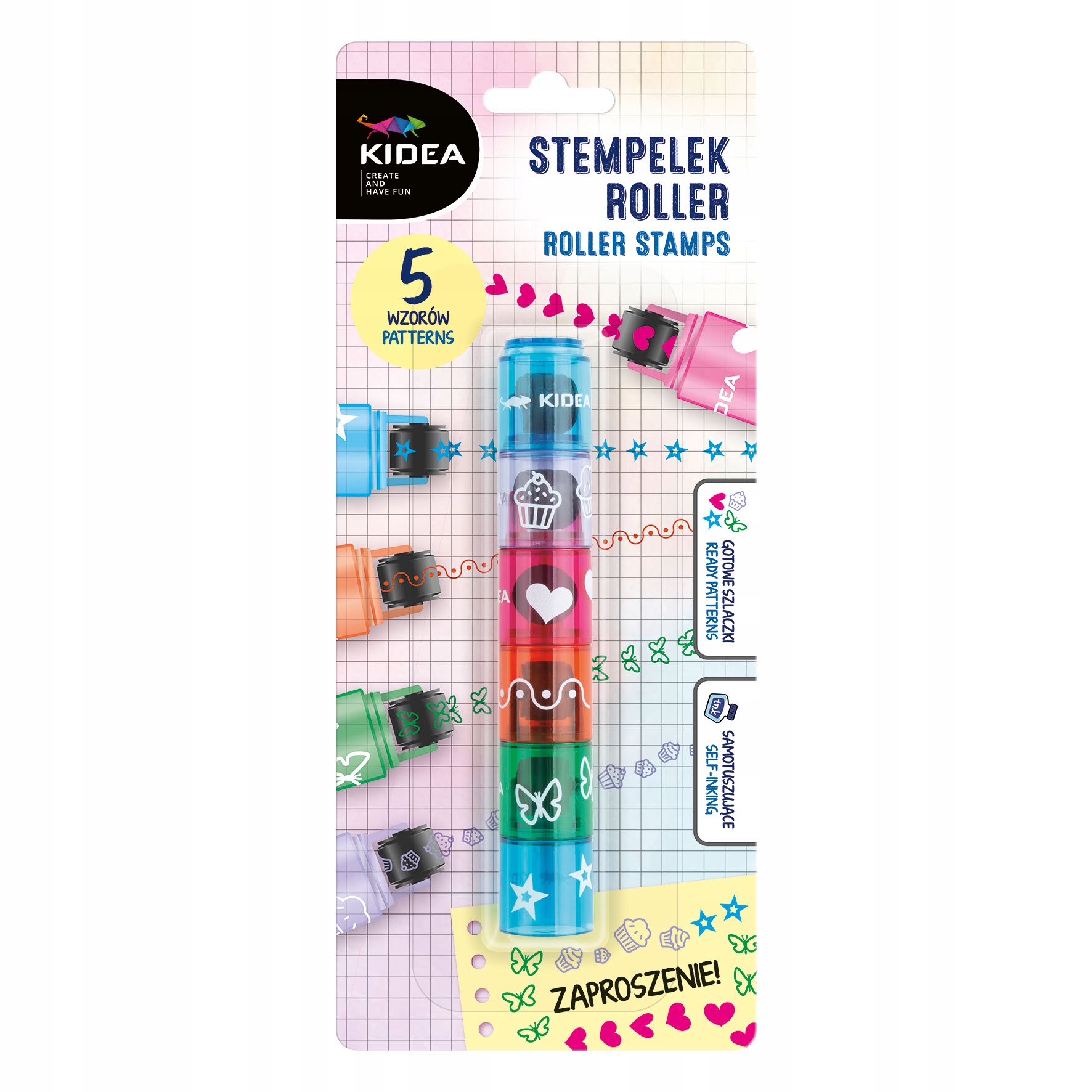 Derform STEMPLE ROLLER SEGMENT MIX 5EL DERF KIDEA B/C – Kreatywne stemplowanie dla dzieci