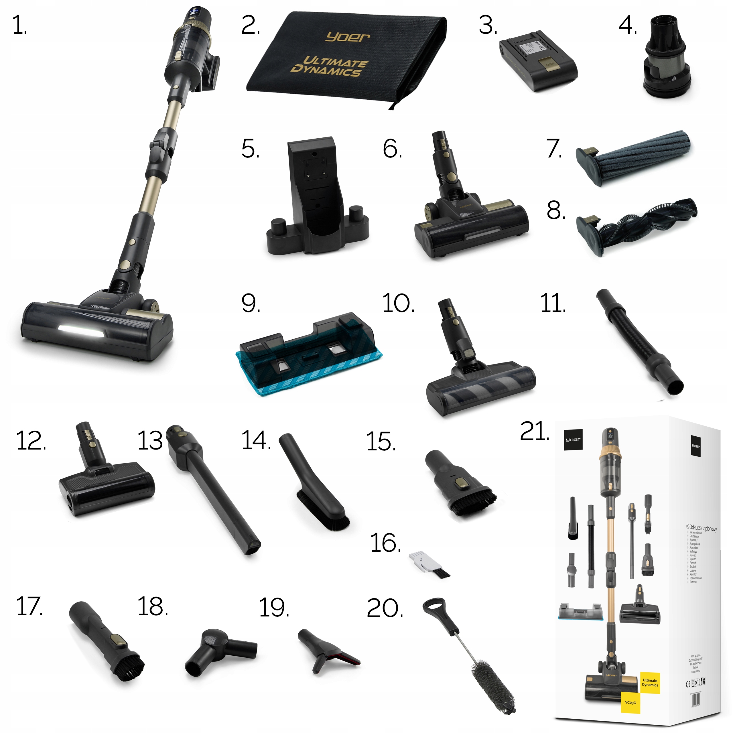 Wiele akcesoriów – Dostosuj odkurzanie do swoich potrzeb