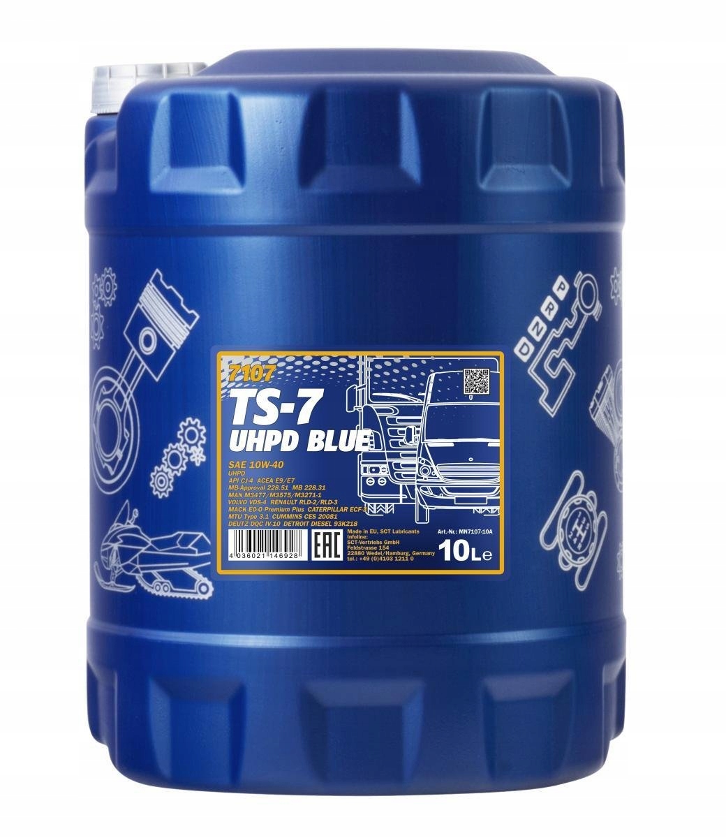 Przeznaczenie oleju Mannol TS-7 UHPD Blue