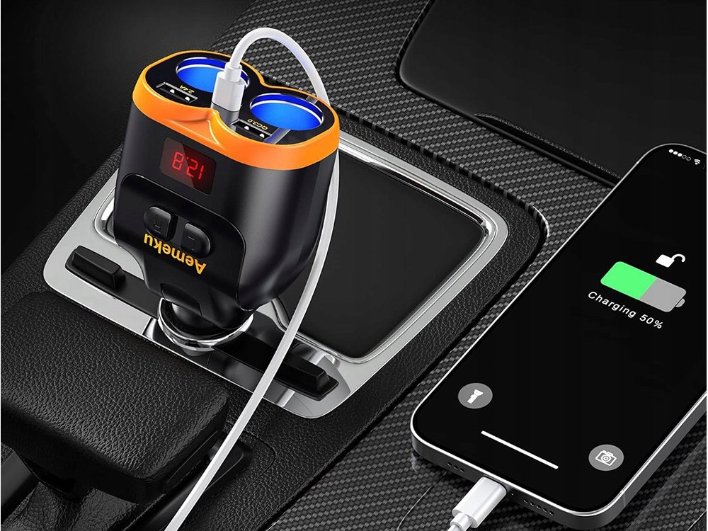 Rozdzielacz gniazda zapalniczki 12-24V 2xUSB-A 1xUSB-C QC 3.0 80W – Szybkie ładowanie w podróży