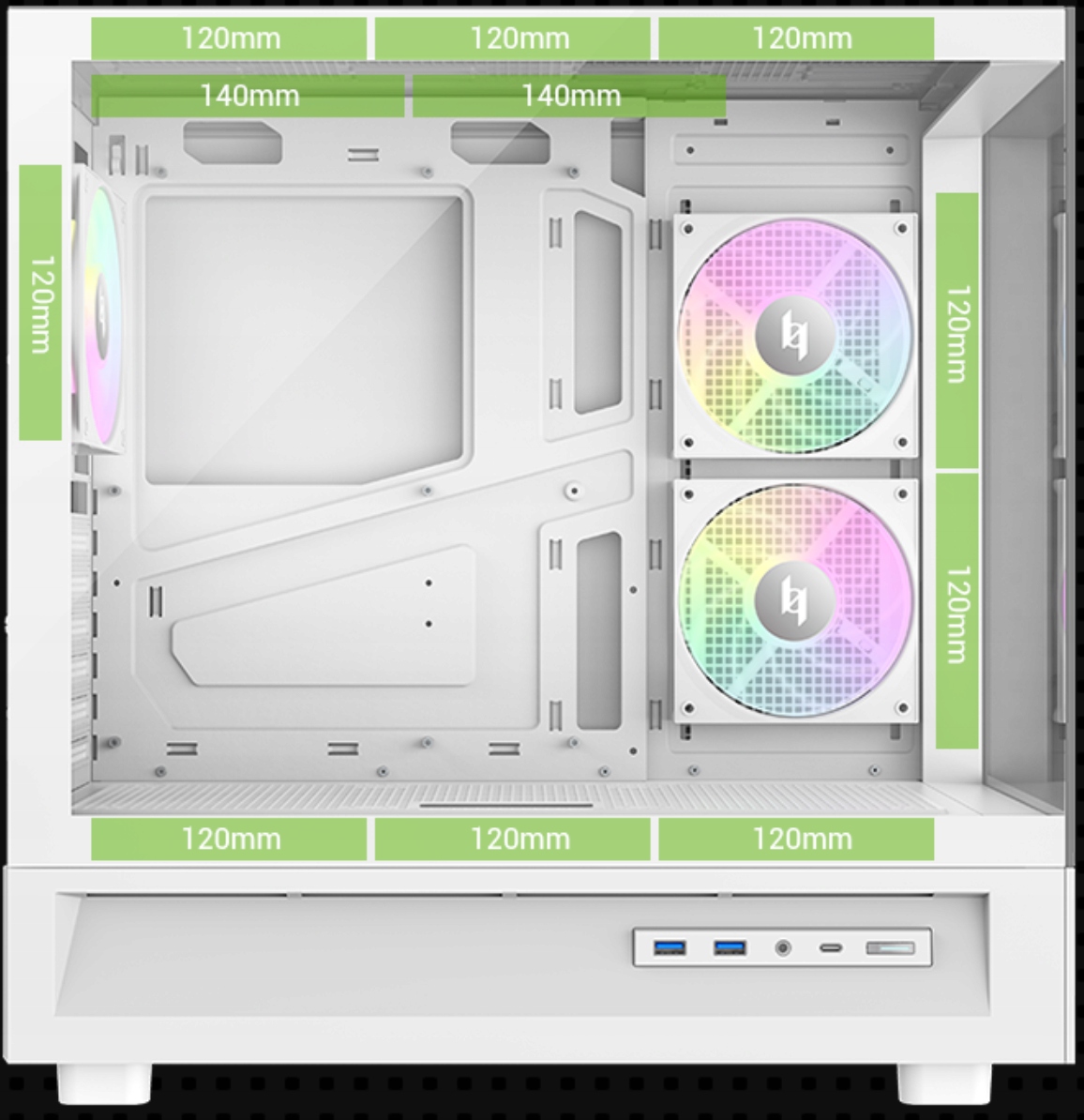 Wsparcie dla chłodzenia cieczą – Obsługuje radiatory do 360 mm