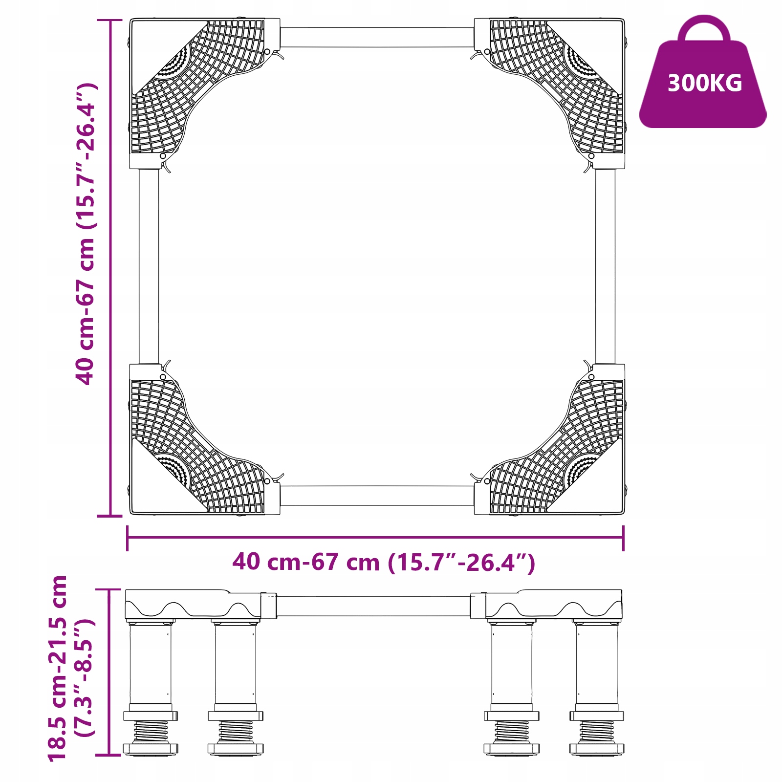 Wymiary podstawy do pralki – Szczegóły techniczne