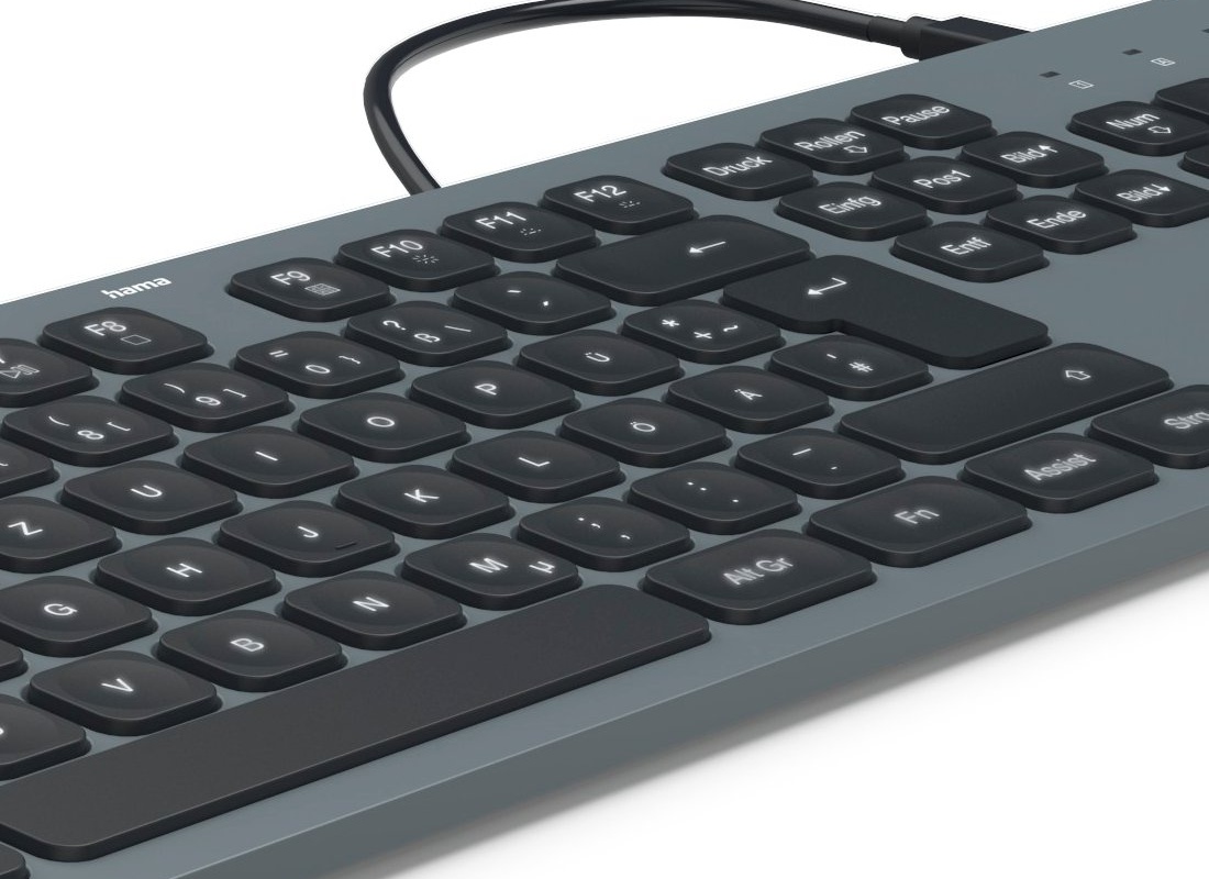 Wklęsłe klawisze i laserowy nadruk dla wygody i trwałości