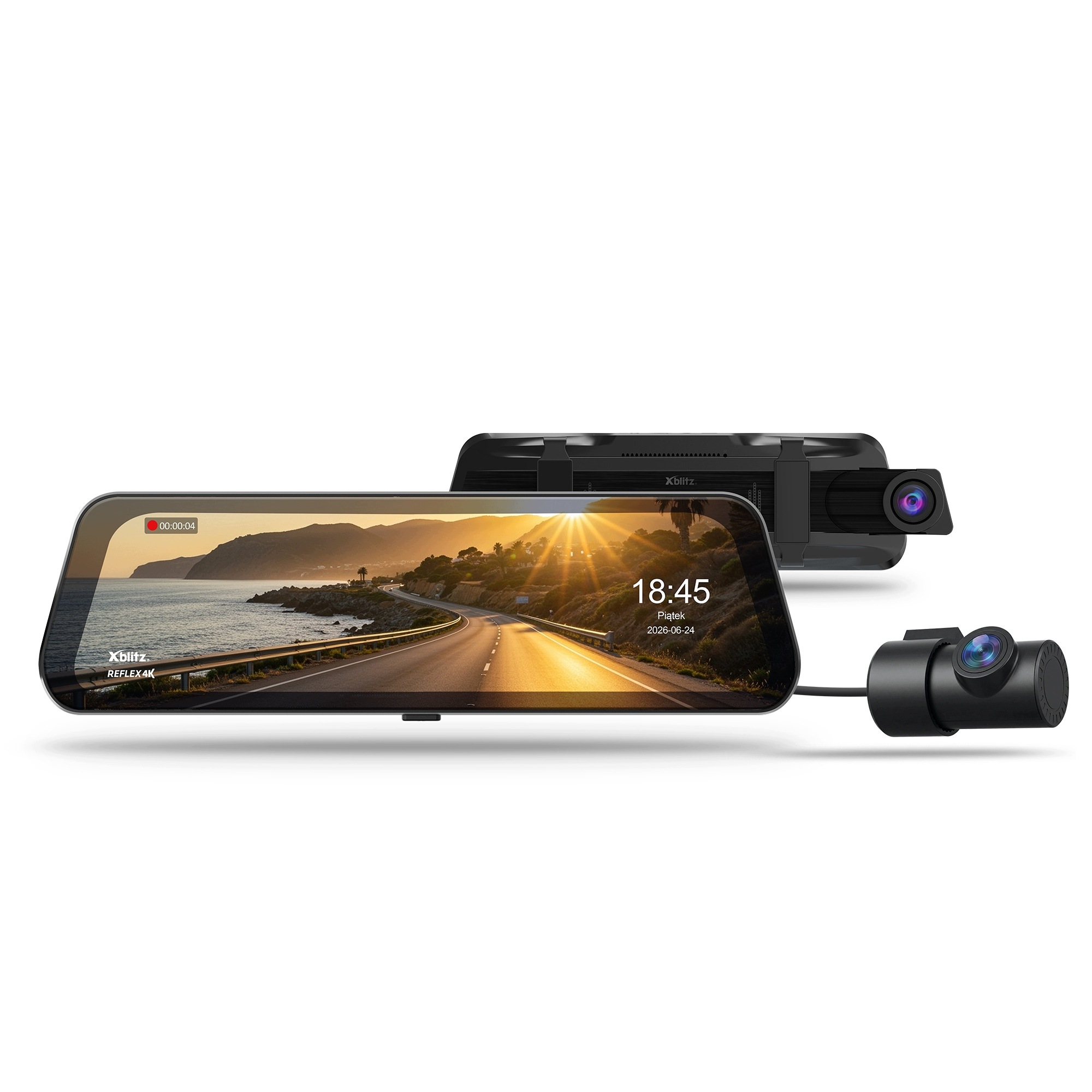 Xblitz Reflex 4K Professional – Inteligentna kamera w lusterku dla kierowców