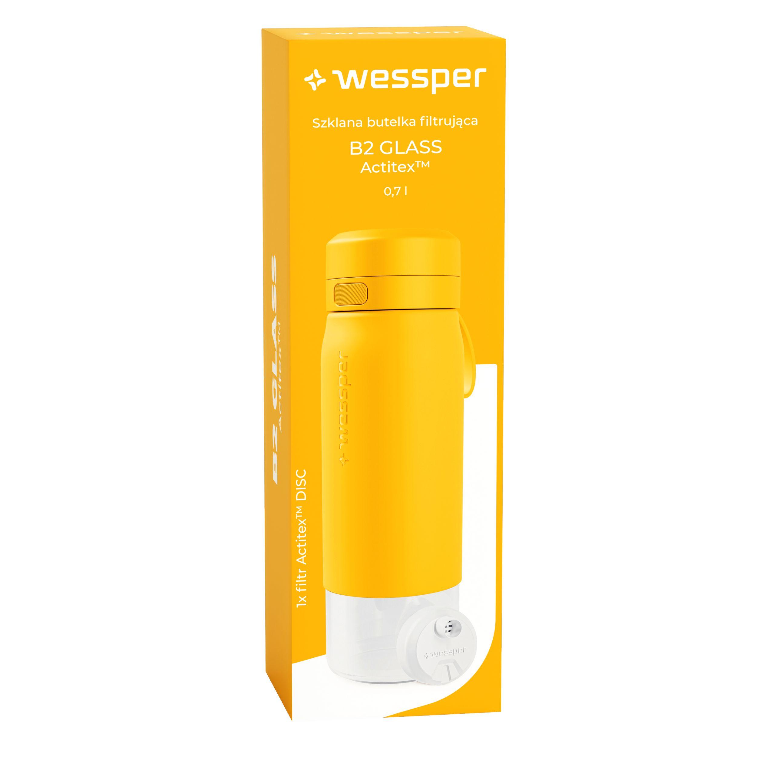 Butelka filtrująca Wessper B2 GLASS Actitex™ 700ml – Zdrowa woda zawsze pod ręką