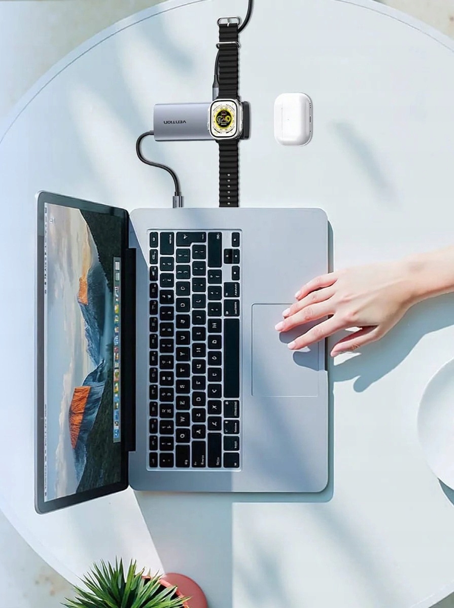 Vention USB-C 6w1 – Wszechstronny hub z ładowaniem indukcyjnym