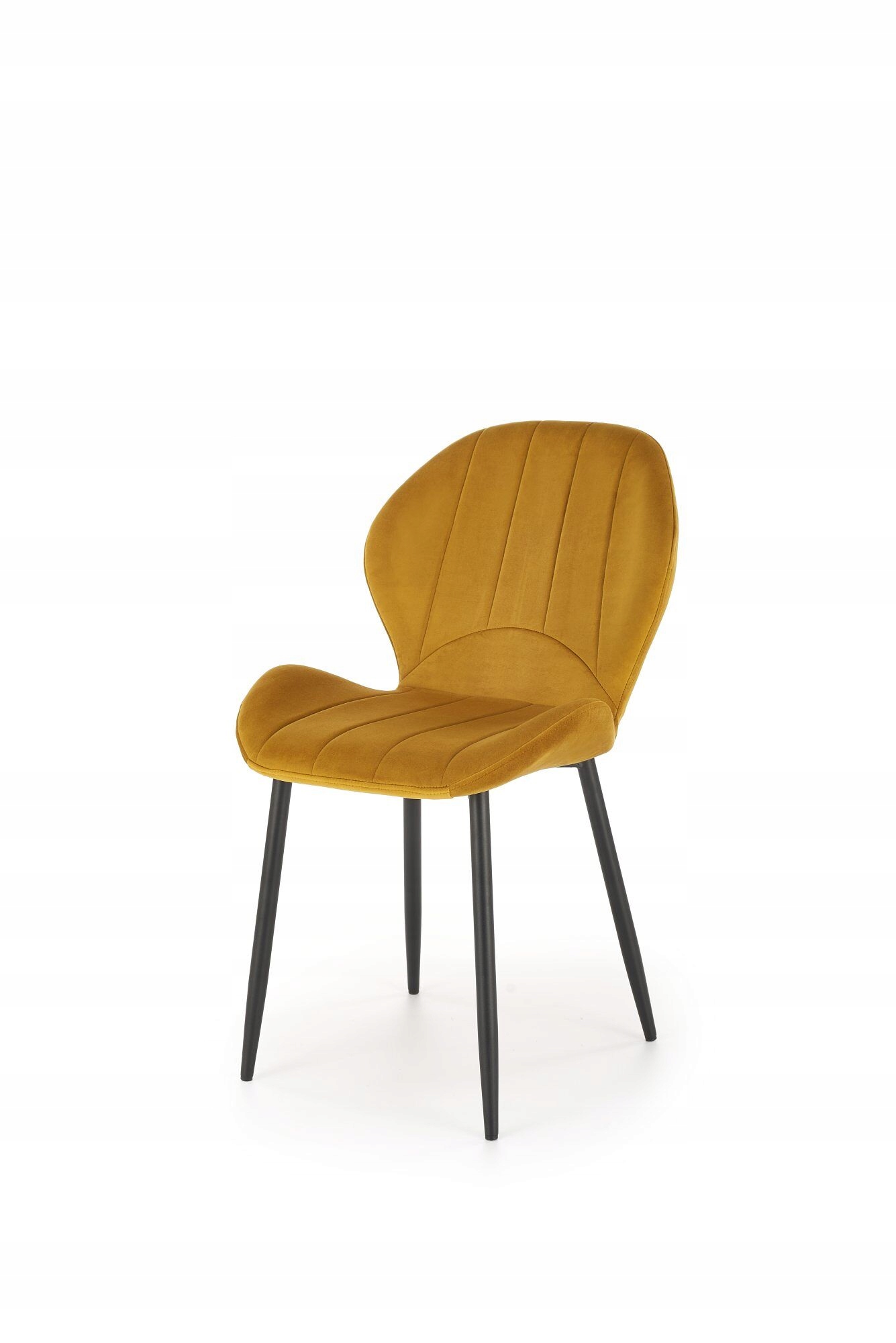 Krzesło tapicerowane K538 velvet musztardowe – Elegancja i komfort w Twoim wnętrzu