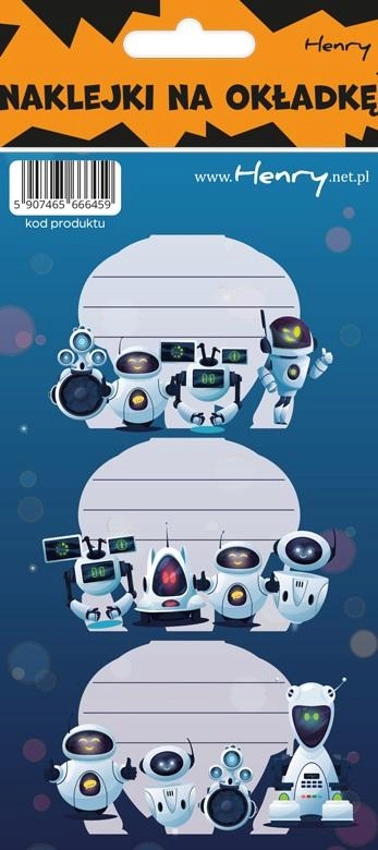 Naklejki na zeszyty - Roboty (12szt) EDUKAMP – Kreatywna zabawa dla dzieci