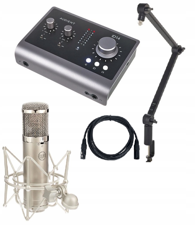 ZESTAW Audient iD14 MKII Mikrofon Pojemnościowy 138 dB Interfejs Audio 3.0 – Profesjonalne rozwiązanie audio