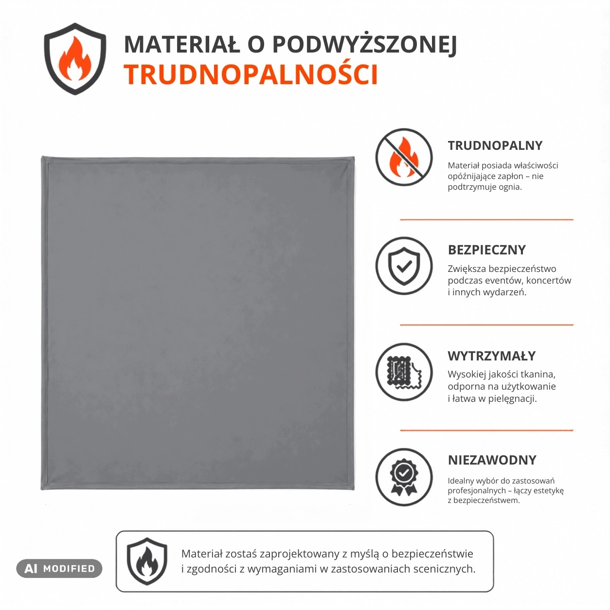 Wysokiej jakości materiał trudnopalny