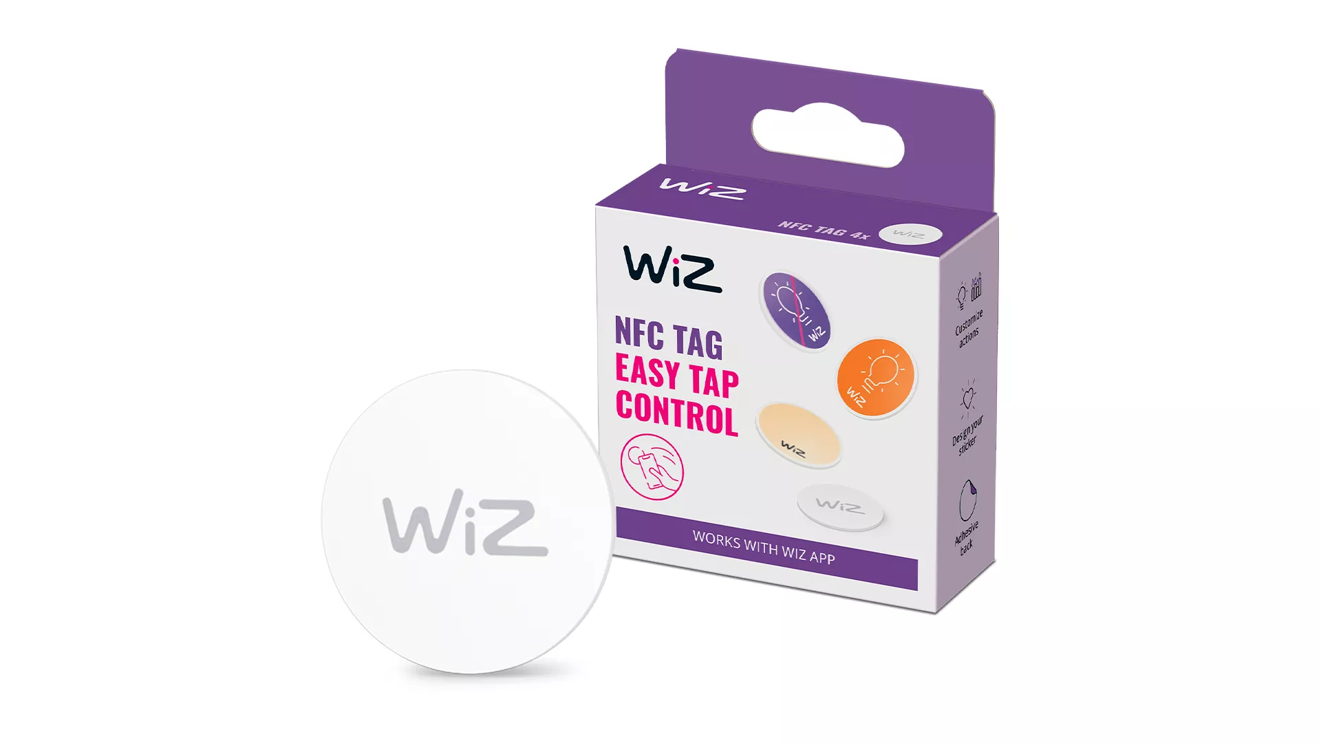 Signify WiZ NFC tags 4 Stk – Inteligentne sterowanie oświetleniem