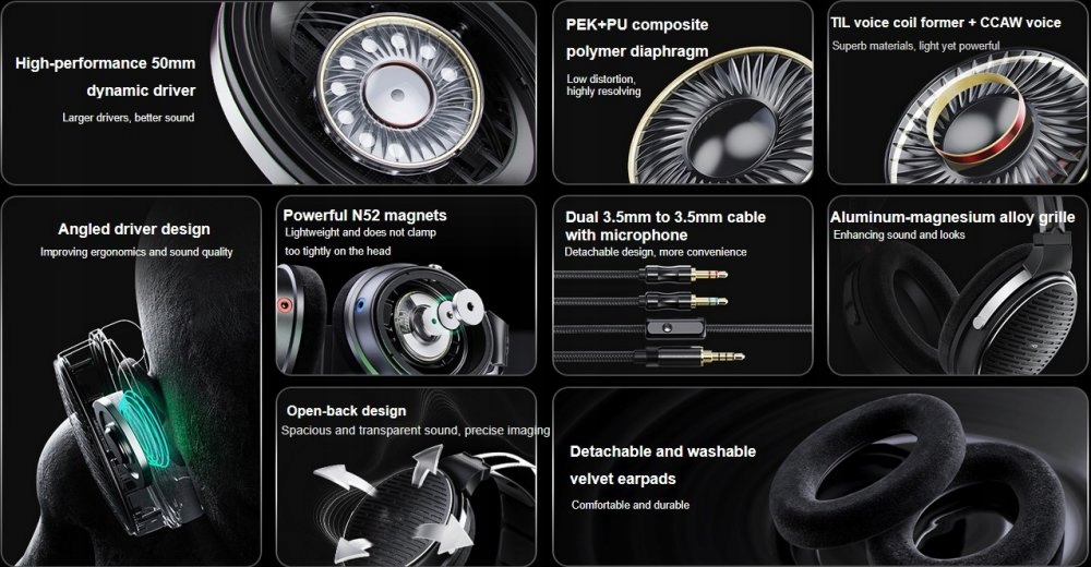 Komfortowe nauszniki z weluru i pianki pamięciowej