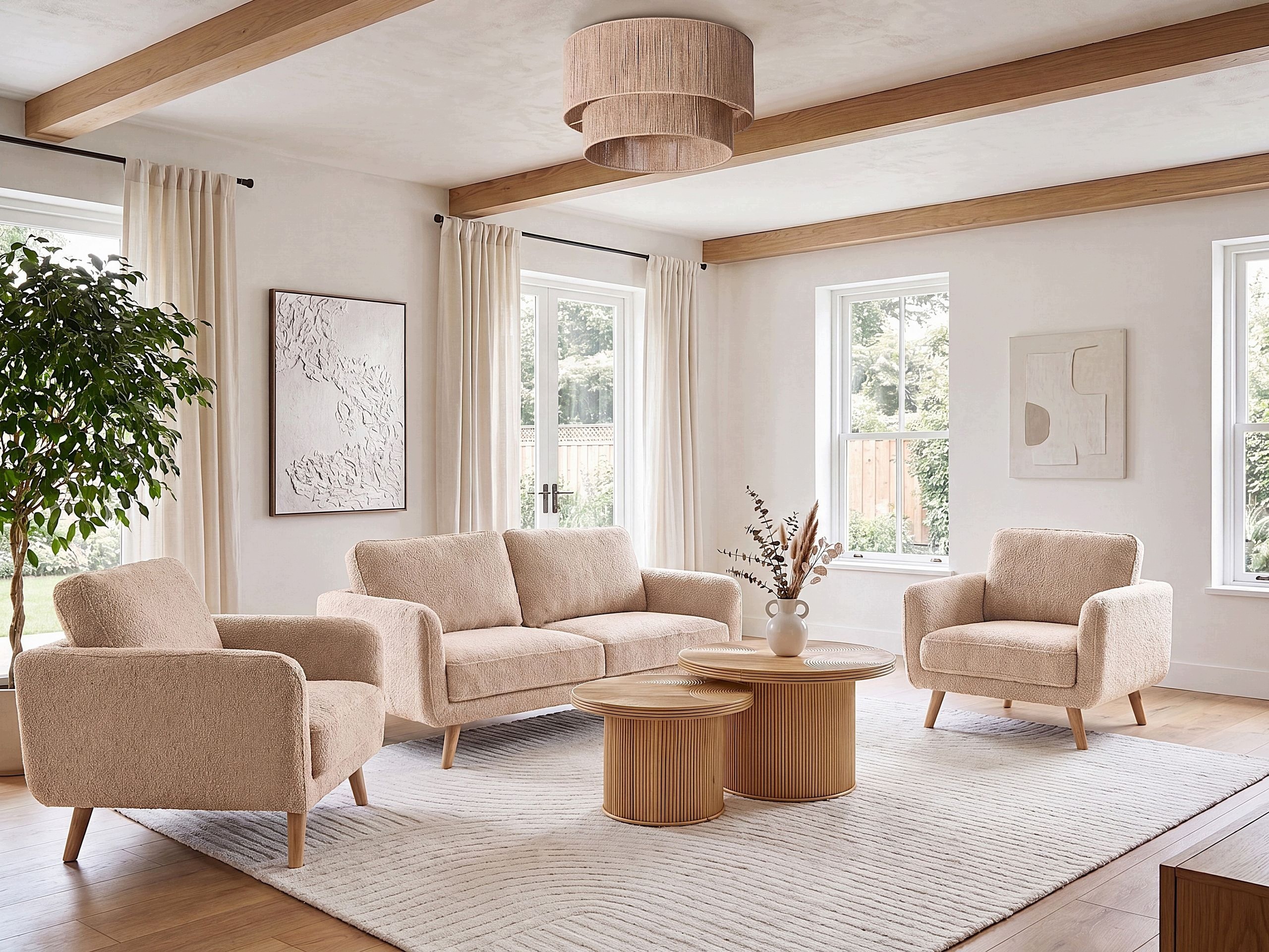 Przytulny design z tkaniną bouclé