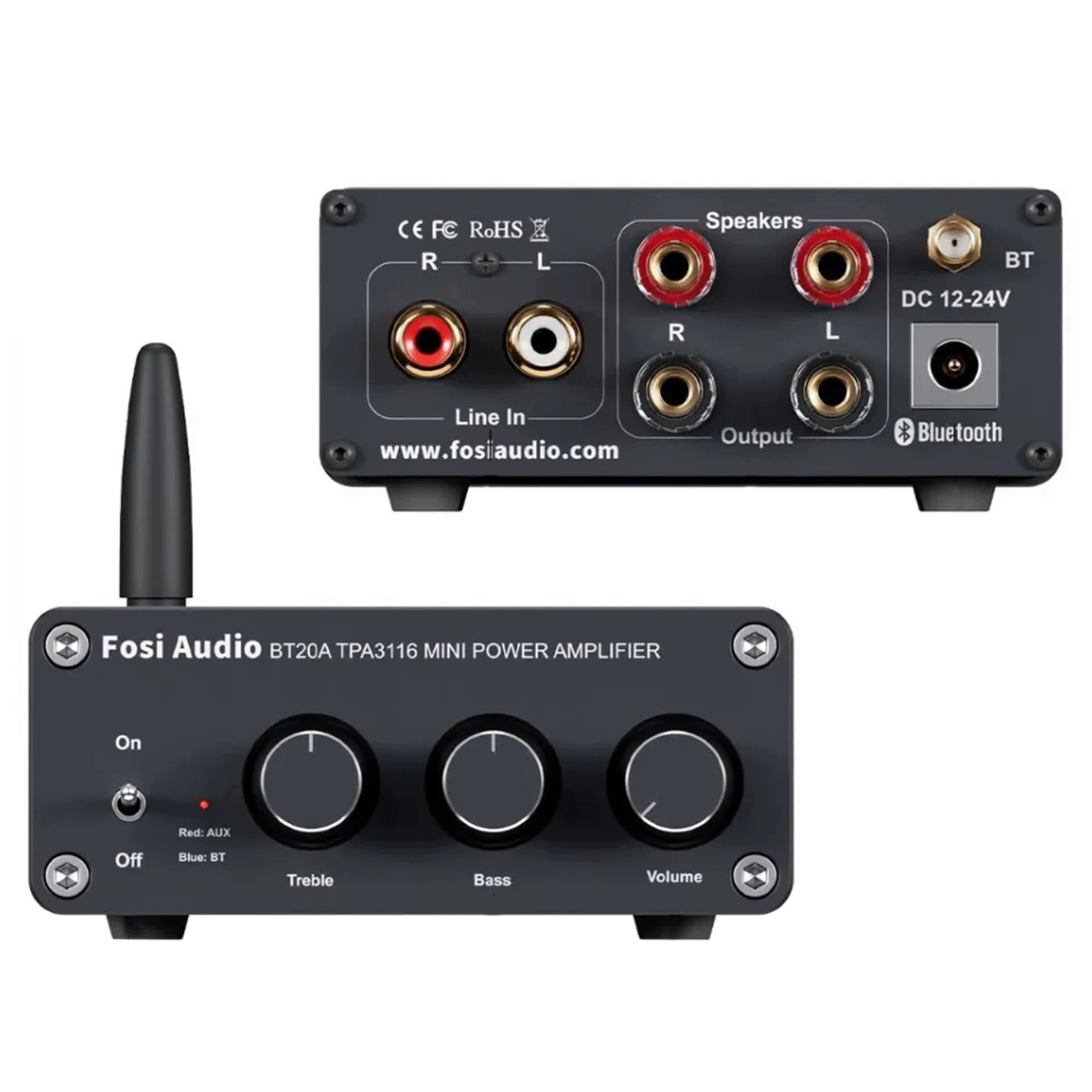 Wiele opcji wejścia – AUX, RCA i Bluetooth