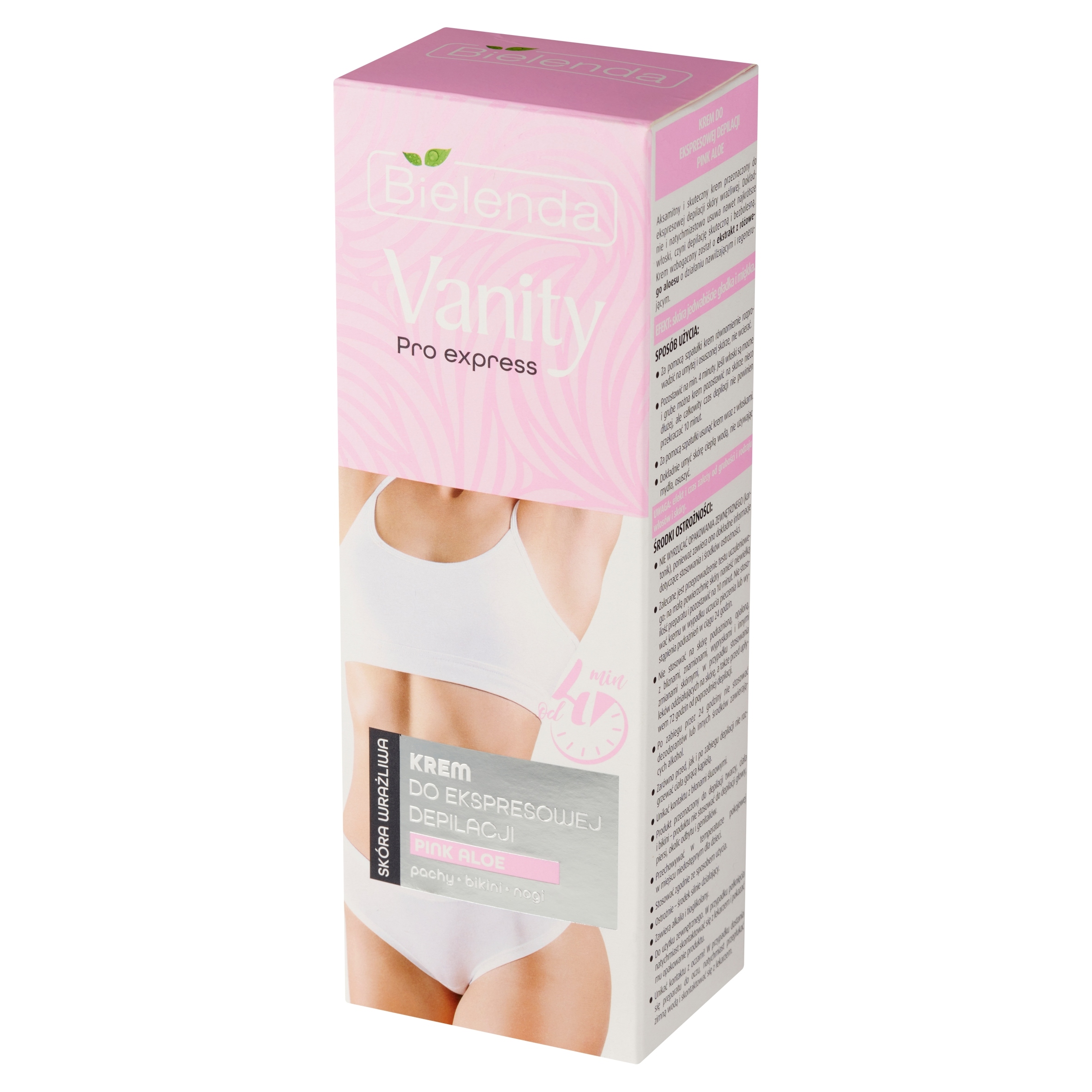 Bielenda Vanity Pro Express Krem do Ekspresowej Depilacji Skóry Wrażliwej Pink Aloe 75ml – Gładka skóra bez bólu