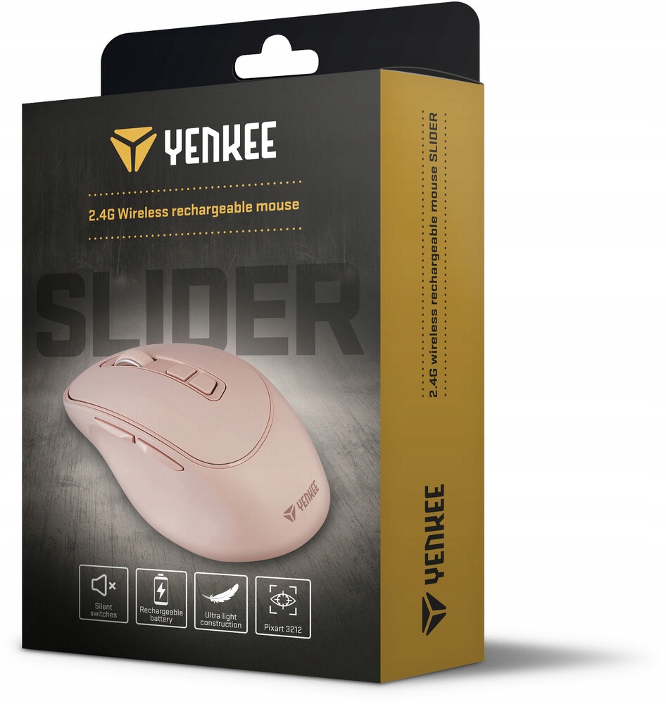 Mysz Yenkee Mysz bezprzewodowa 2,4GHz akumulator 6 przycisków 2400DPI – Wydajność i komfort w jednym