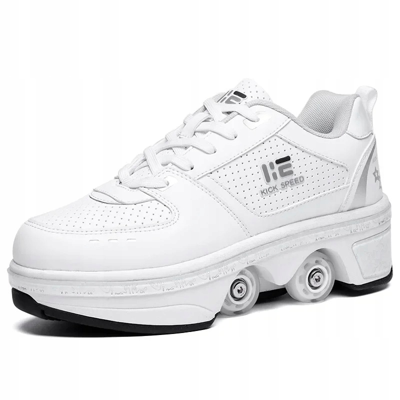 Butorolki Buty Rolki z Kółkami Podświetlane 7-LED Unisex Białe r.40 – Doskonały wybór dla miłośników jazdy na wrotkach