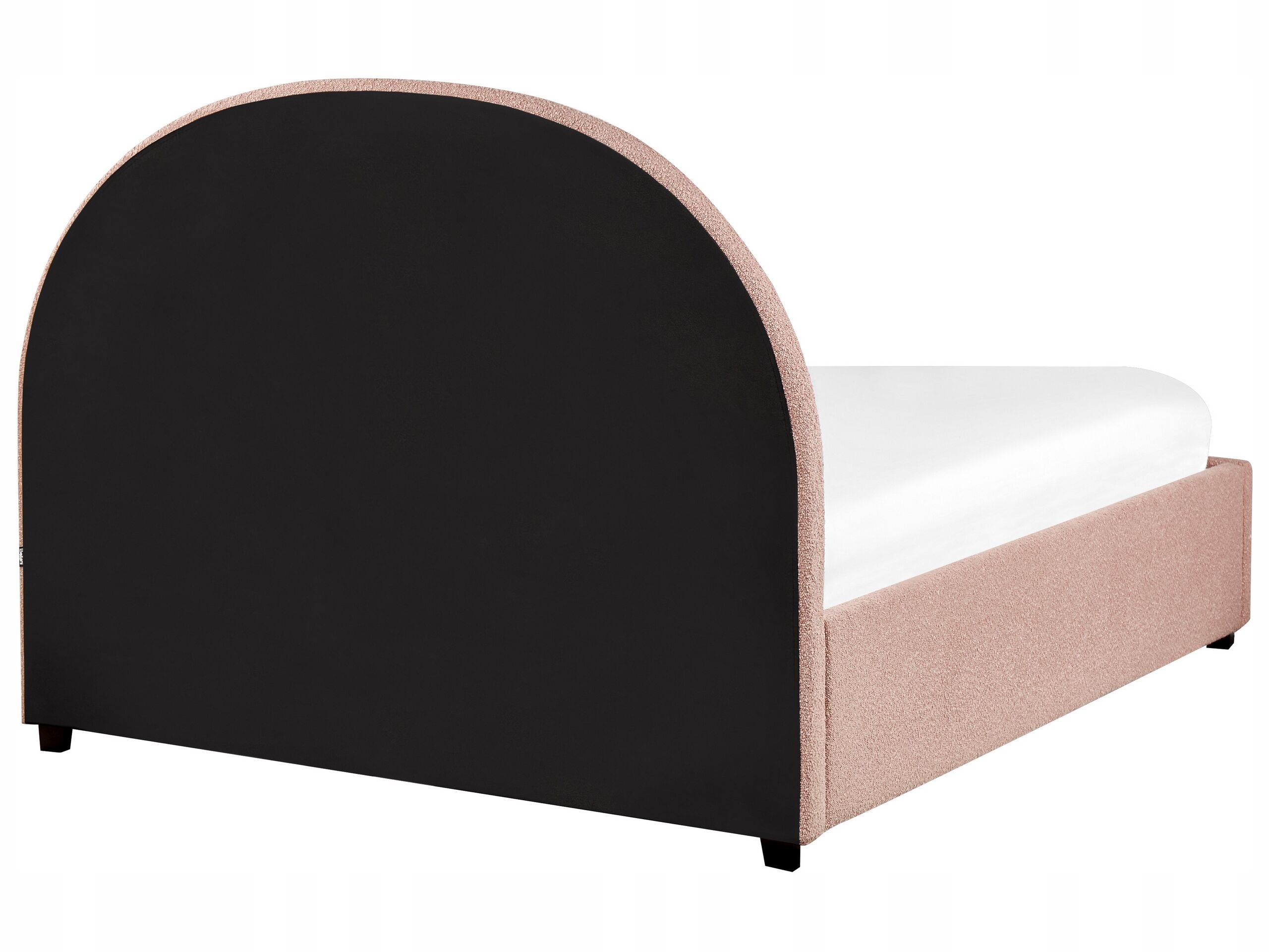 Łóżko z pojemnikiem Boucle VAUCLUSE 140 x 200 cm – Elegancja i funkcjonalność w pastelowym różu