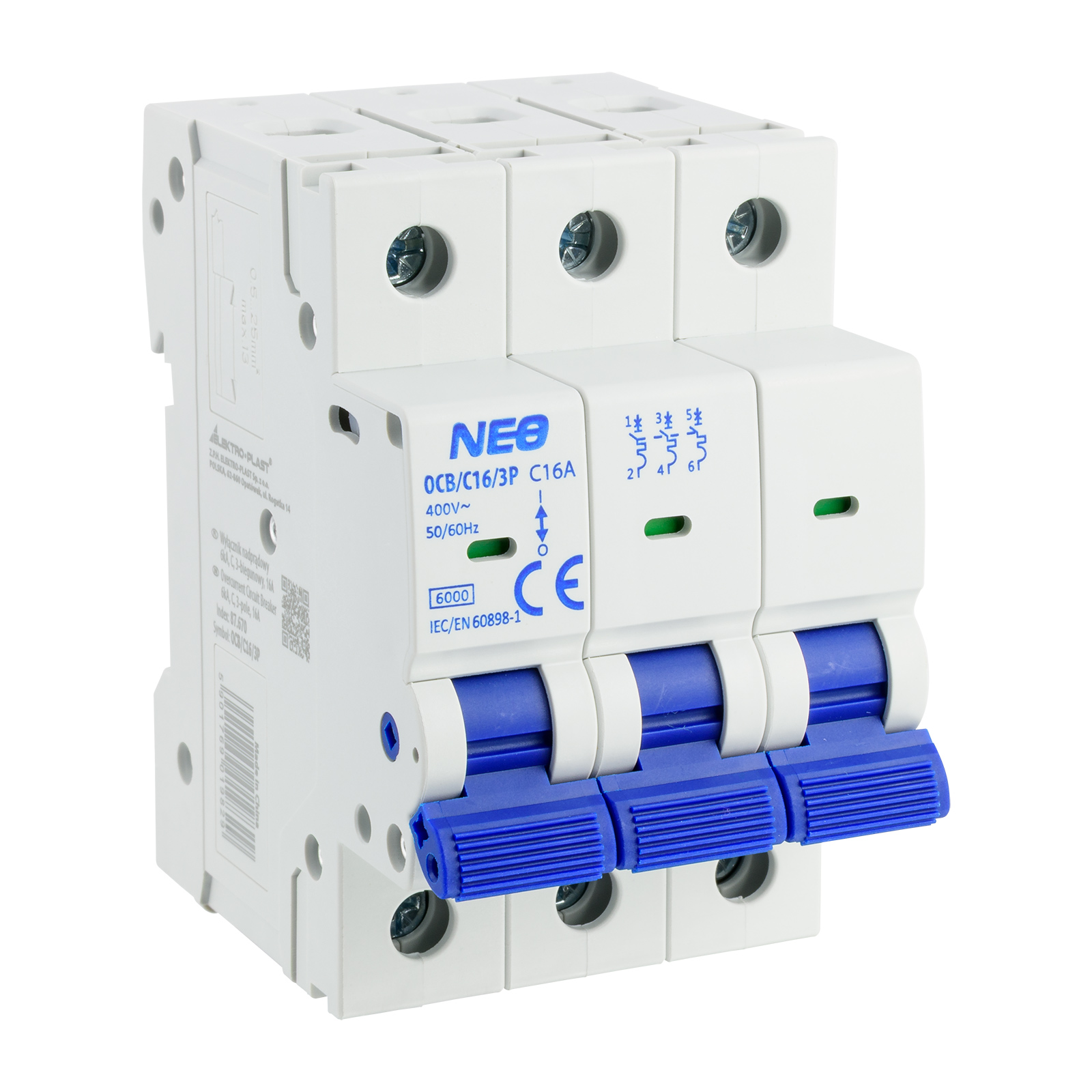 Wyłącznik nadprądowy 3P C 16A 6kA NEO OCB/C16/3P – Niezawodna ochrona Twojej instalacji elektrycznej