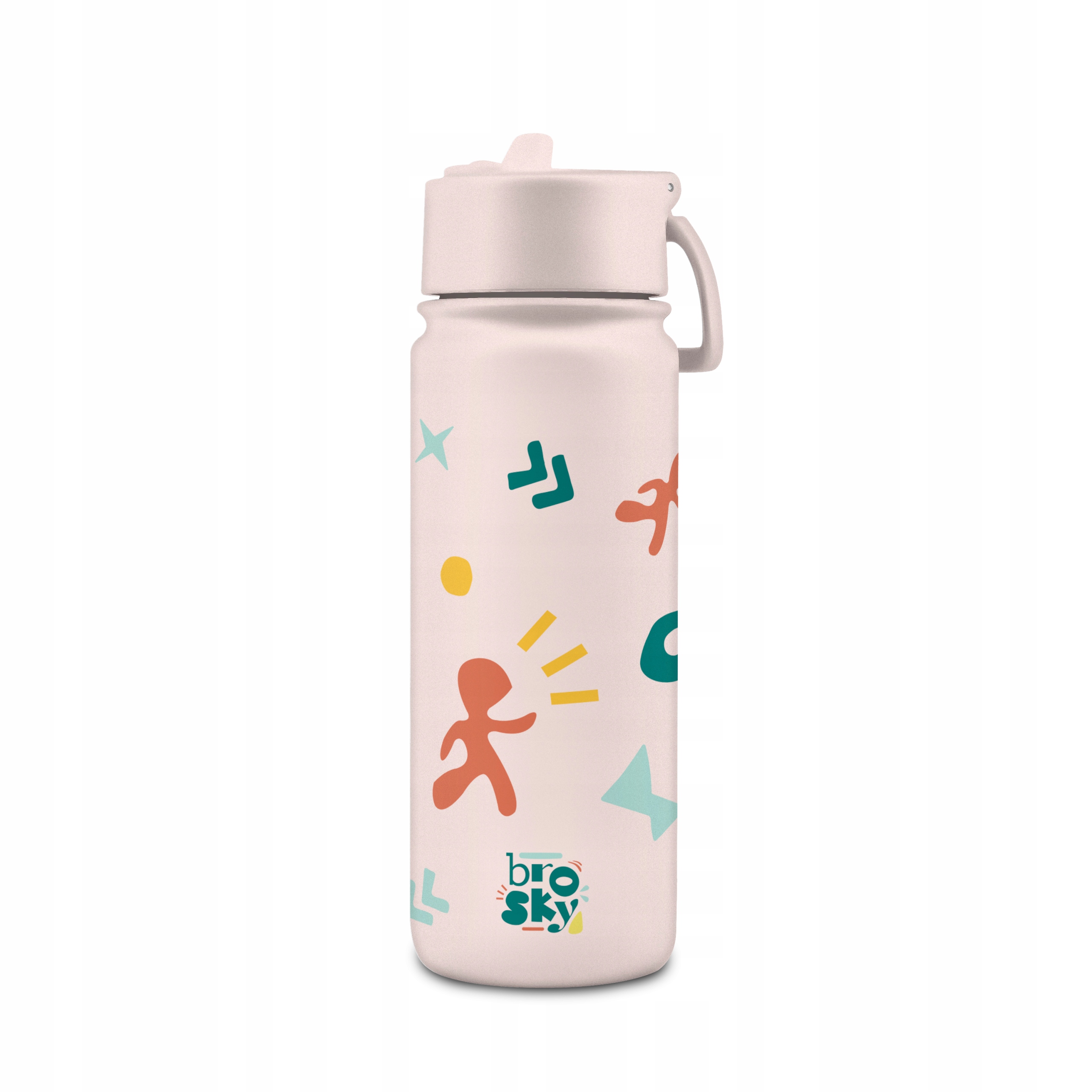 Brosky Pattern Stalowa butelka na wodę w kolorze różowym 550ml – Idealny towarzysz na co dzień